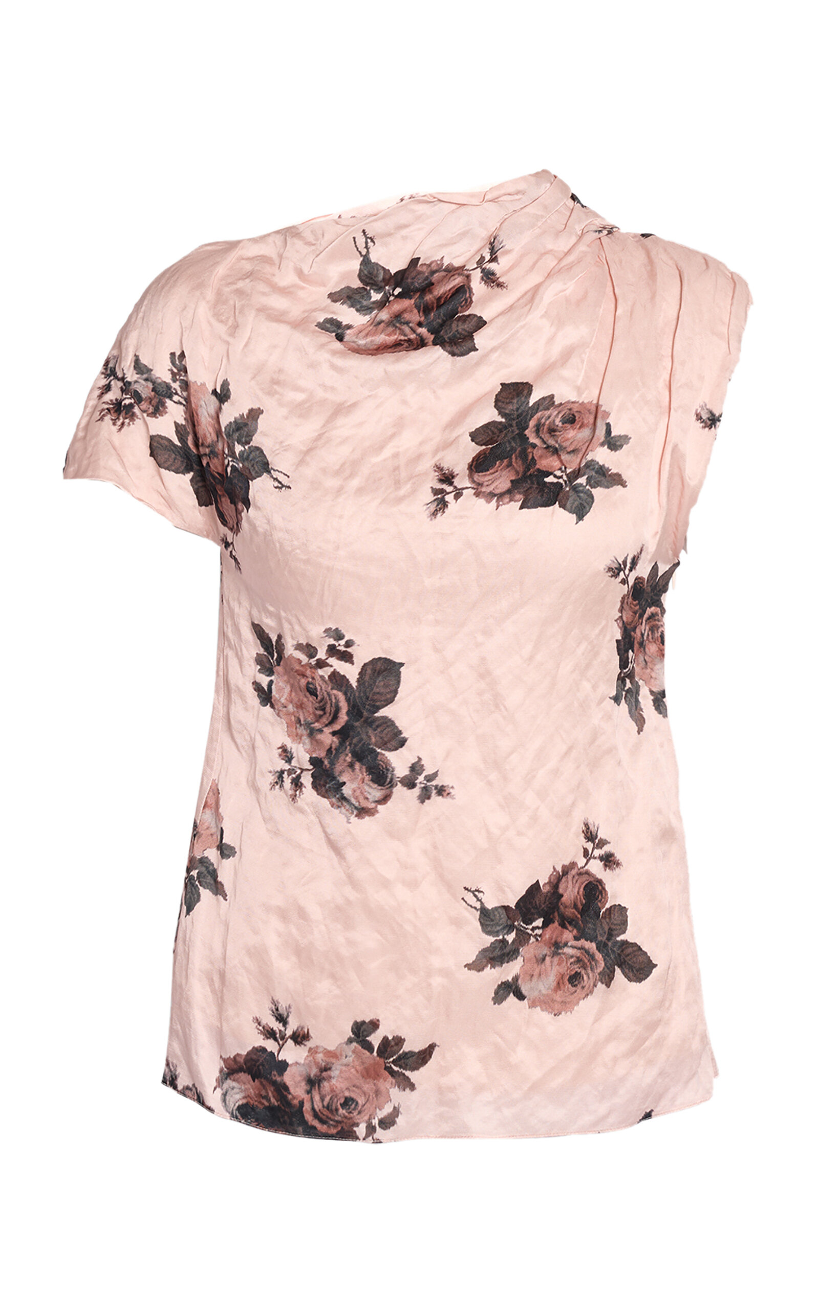 Erdem Cotton-Blend Crushed Satin Draped Top - Moda Operandi