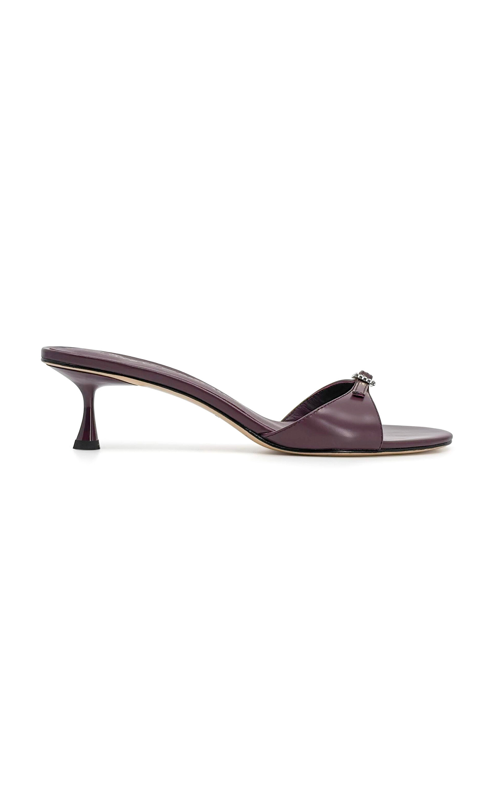 Studio Amelia Greta Leather Mules In Purple