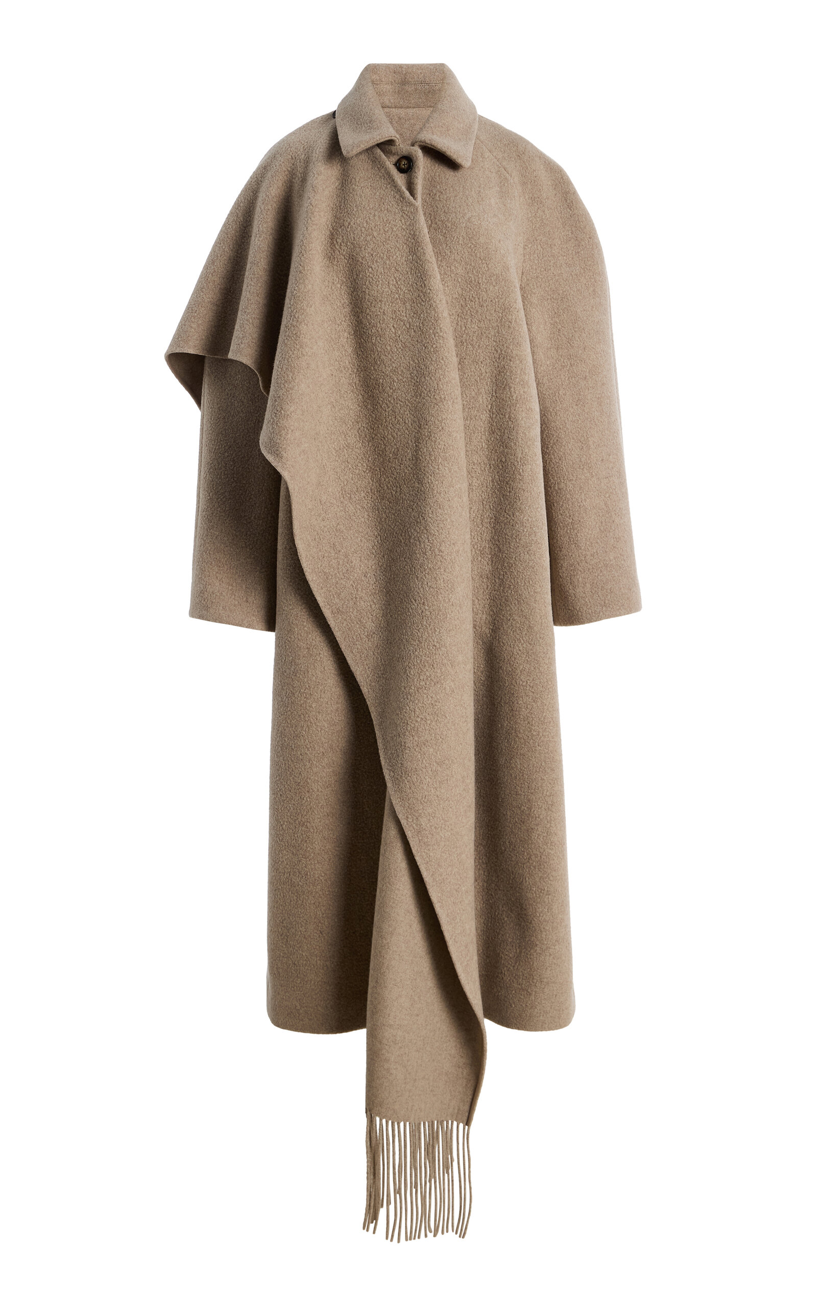 Ossou Canyon Draped Wool-blend Coat In Brown