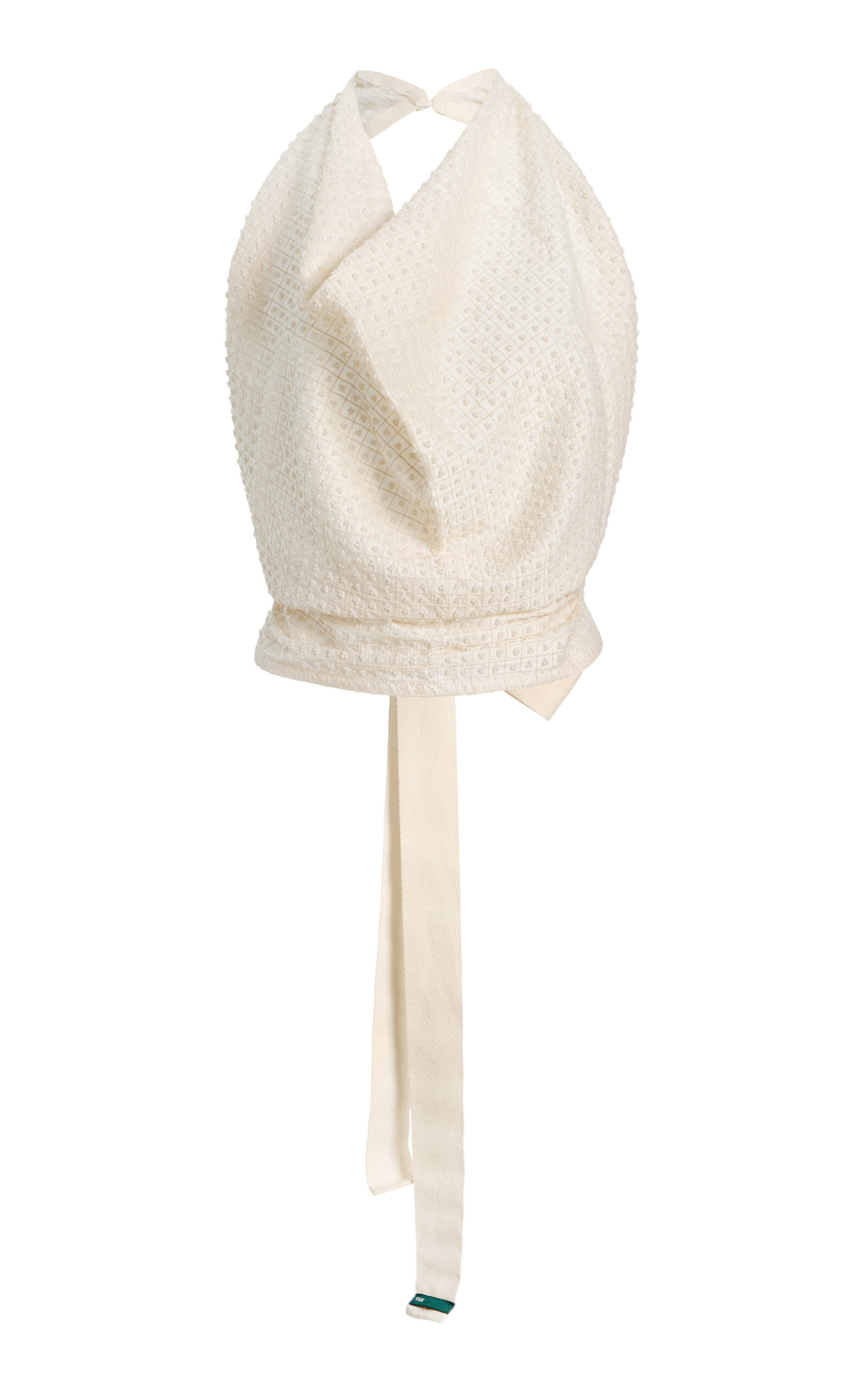 Tae Park - Exclusive Embellished Silk Napkin Top - White - M/L - Moda Operandi