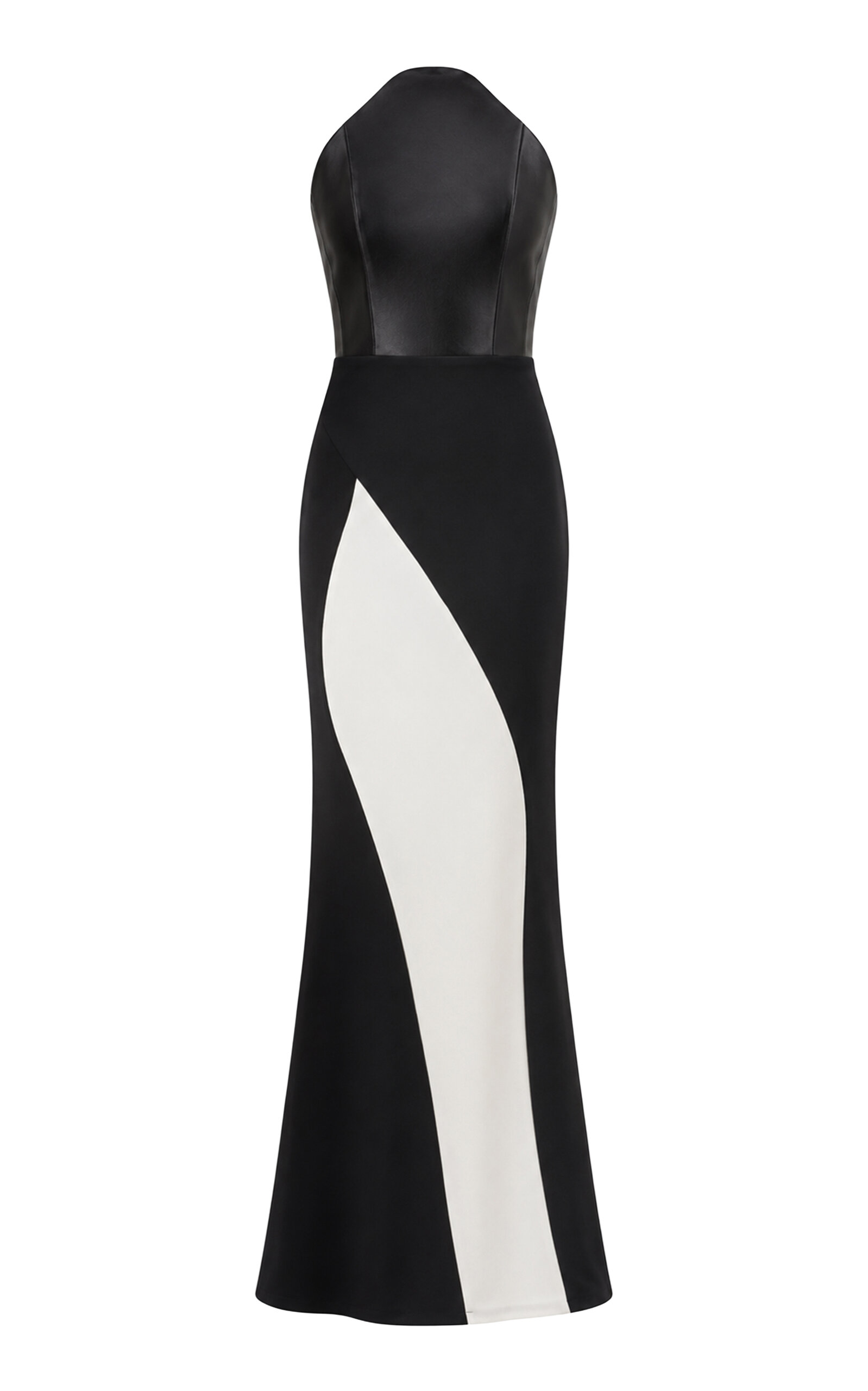 Greta Constantine Stravinsky Panelled Gown In Black,white