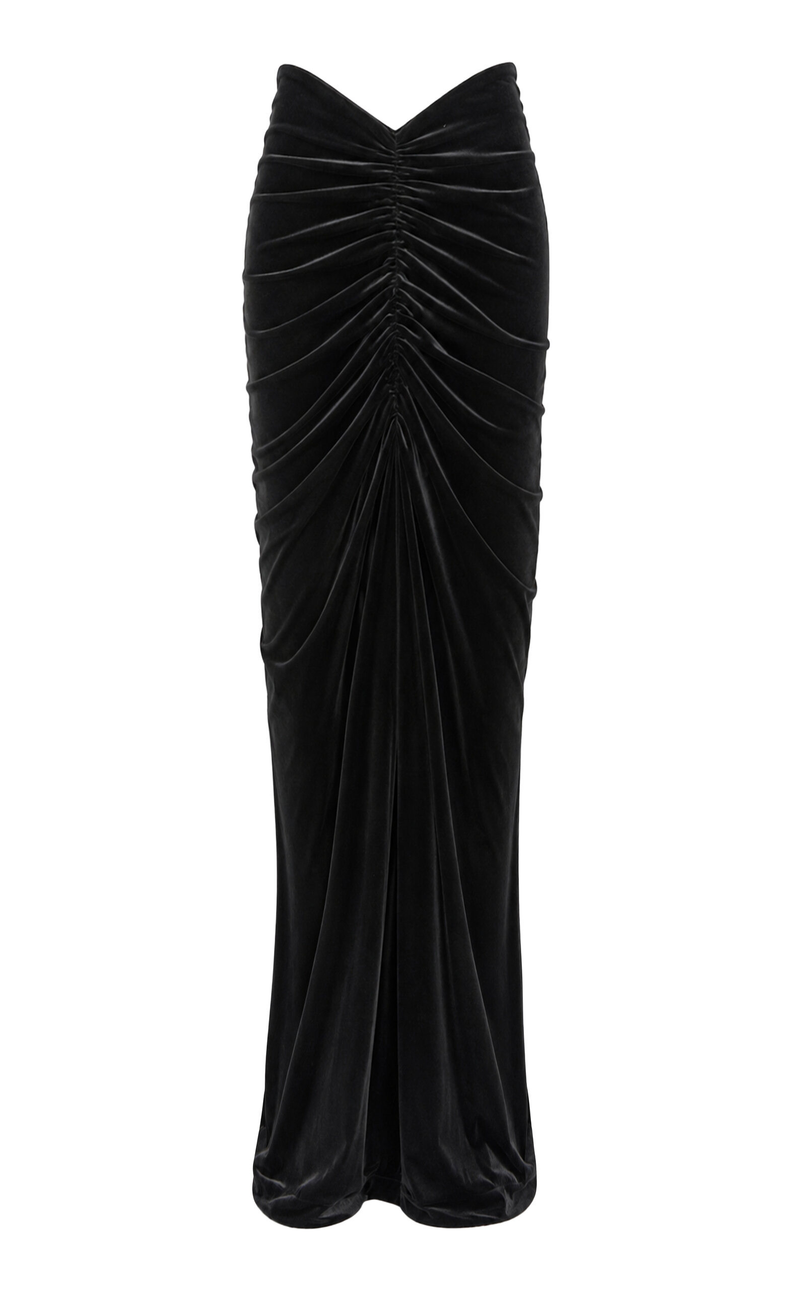 Greta Constantine Draped Velvet Maxi Skirt In Black