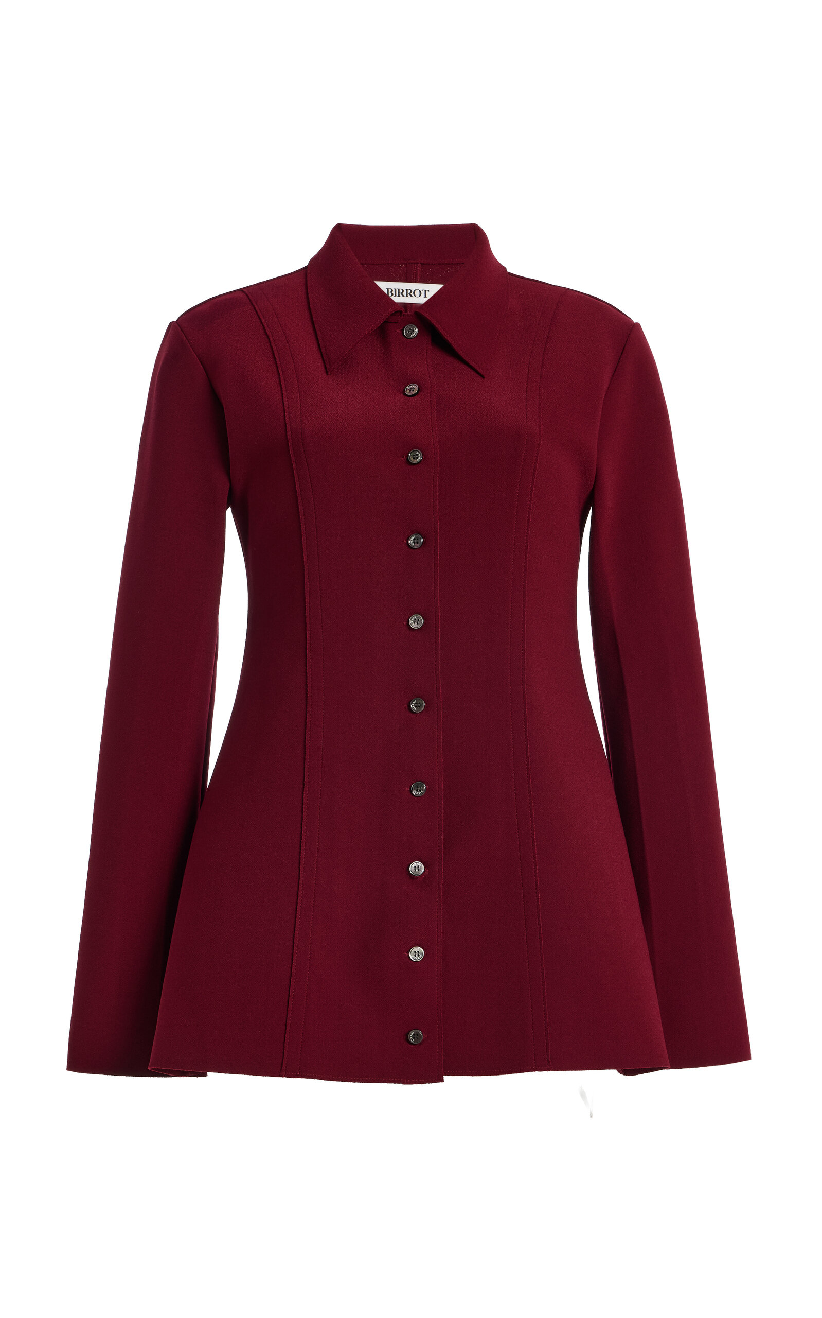 Birrot Fitted Lay2 Shirt In Burgundy