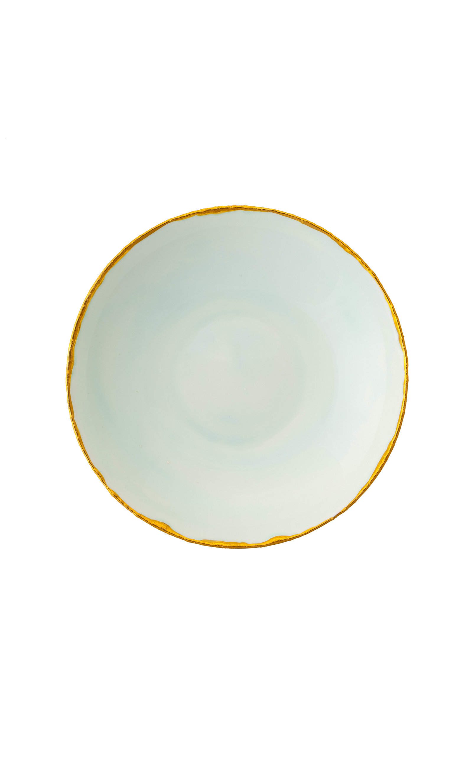 Coralla Maiuri Golden Ash Mint Soup Coupe Plate In Green