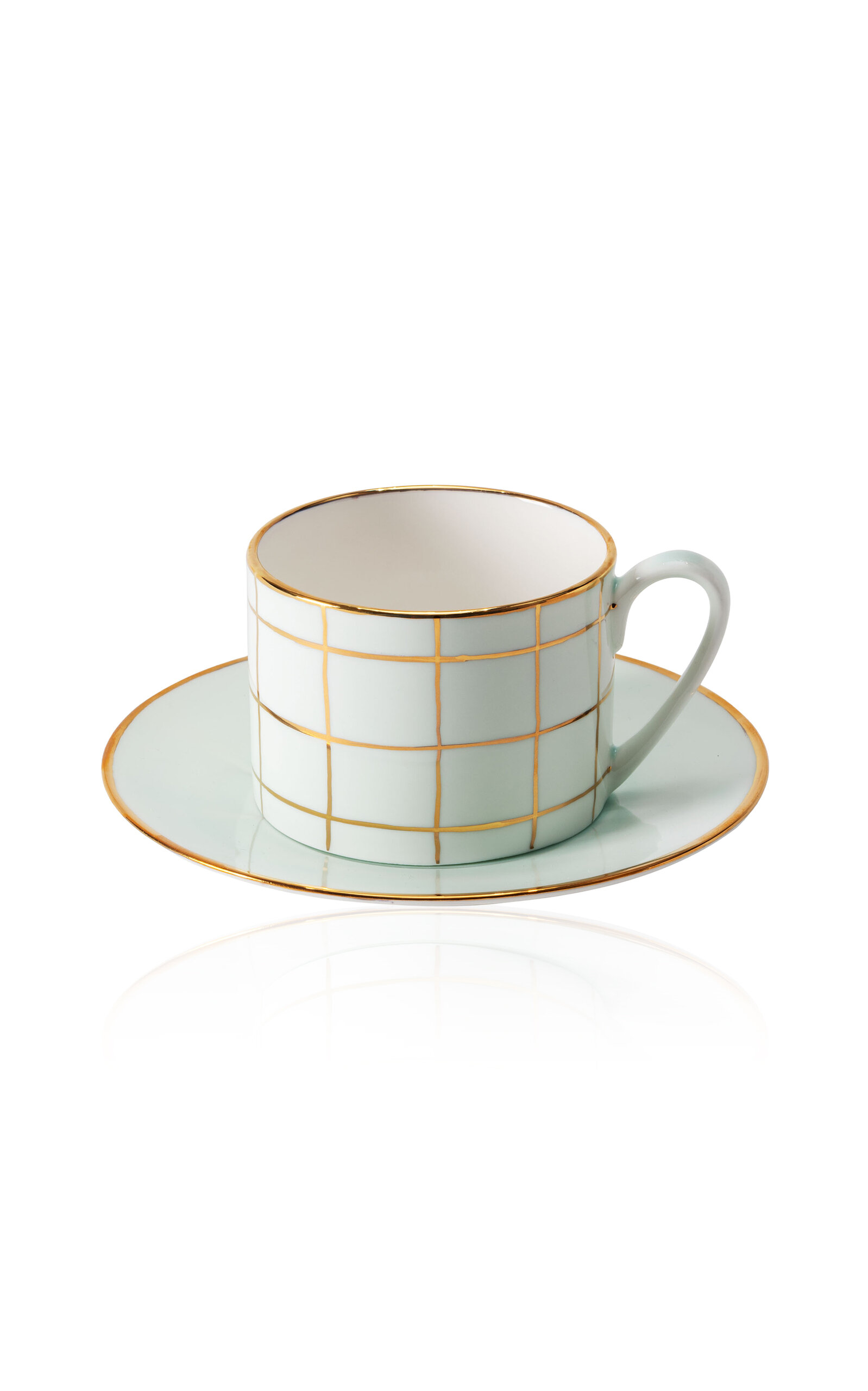 Coralla Maiuri Alpine Mint Teacup & Saucer In Green