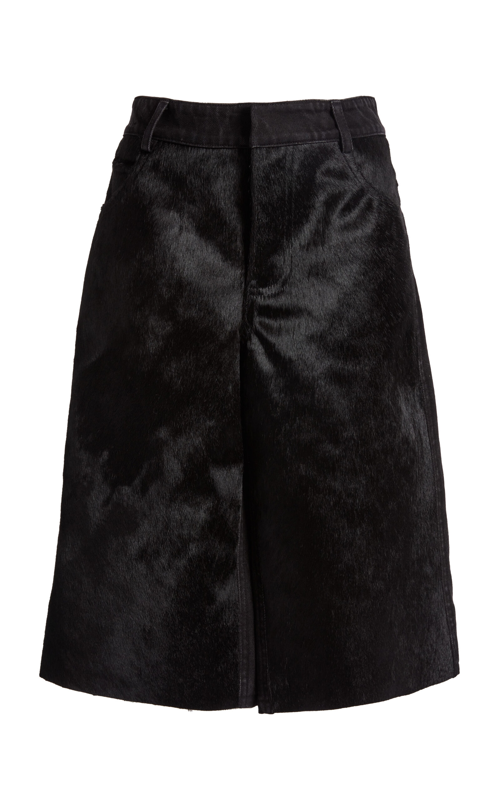 Christopher Esber - Elson Denim and Haircalf Knee-Length Shorts - Black - 30 - Moda Operandi