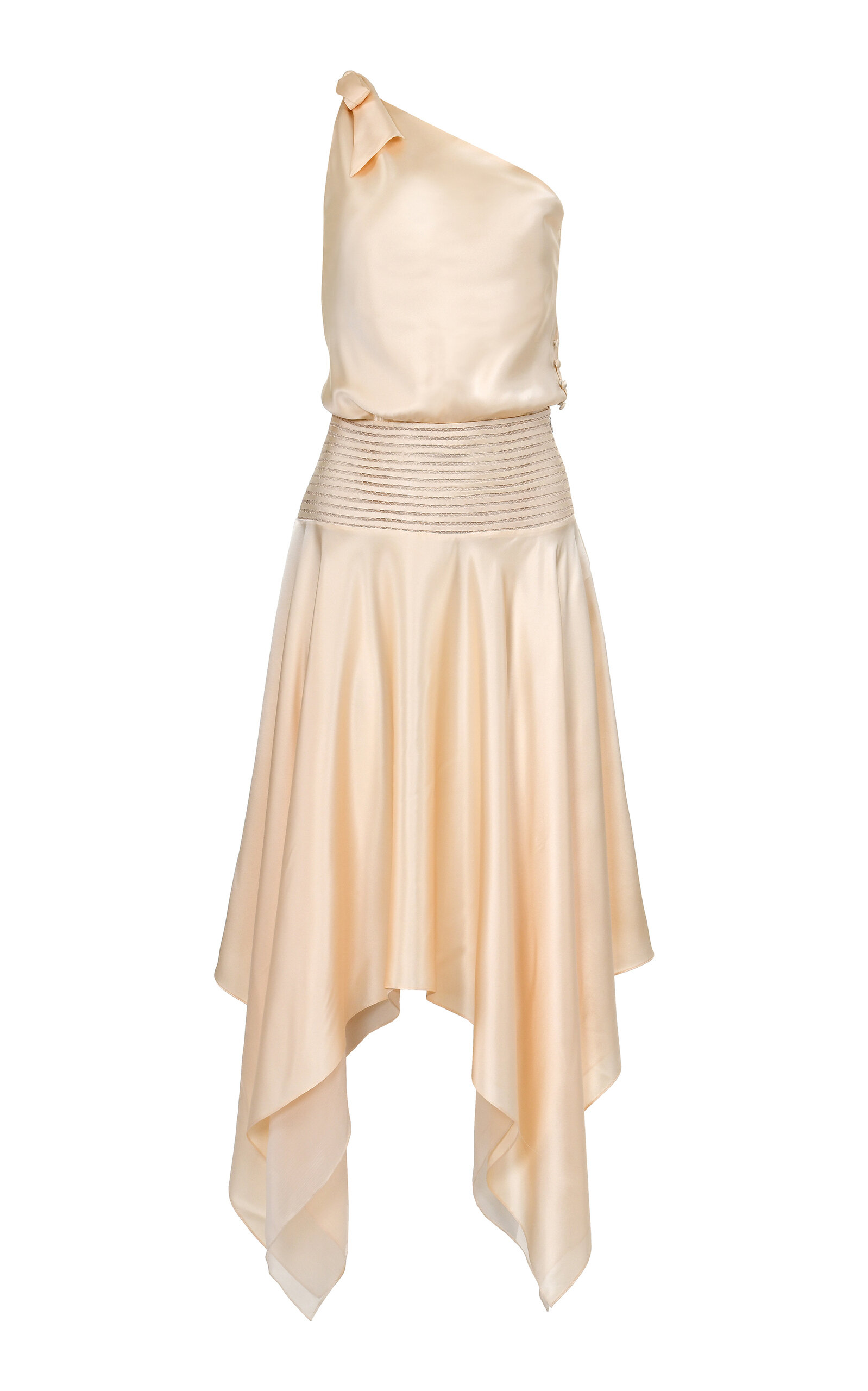 Francesca Miranda Halia Satin Dress In Neutral