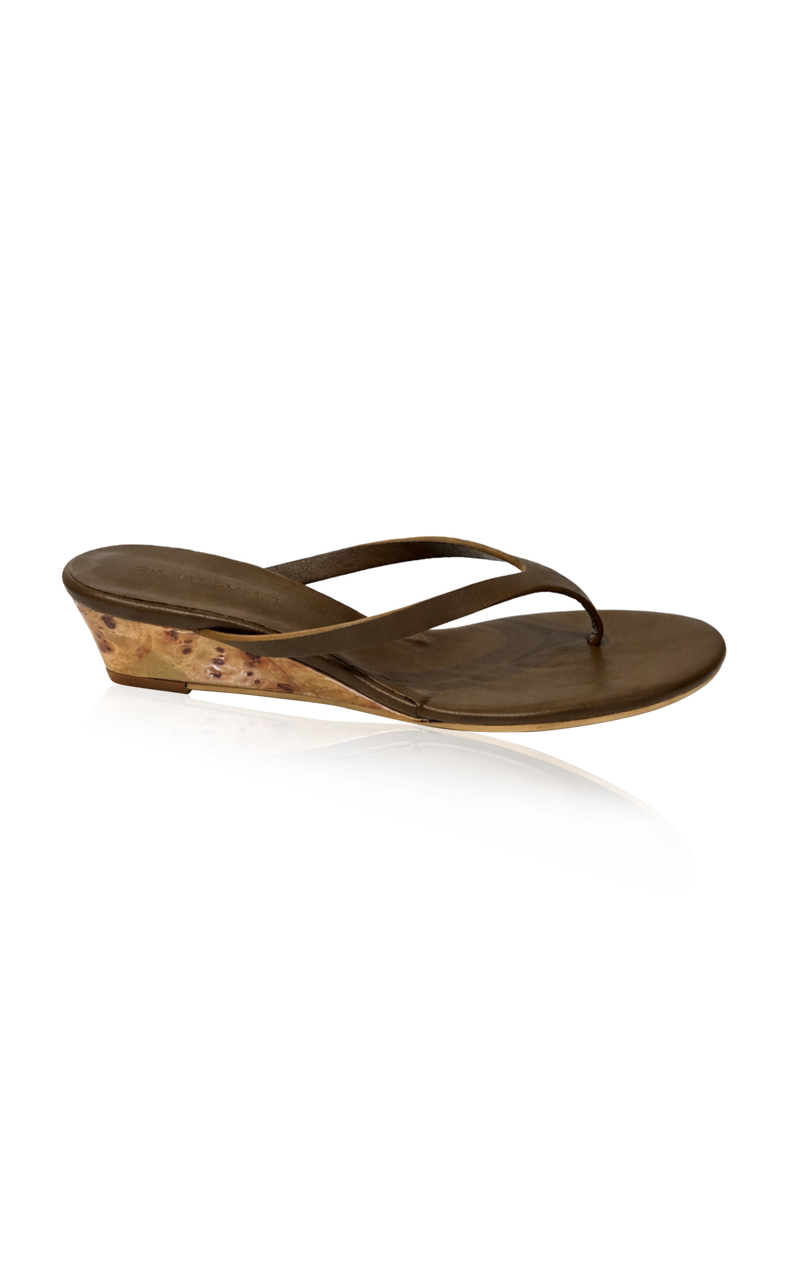Christopher Esber Scala Wooden Leather Wedge Sandals - Moda Operandi