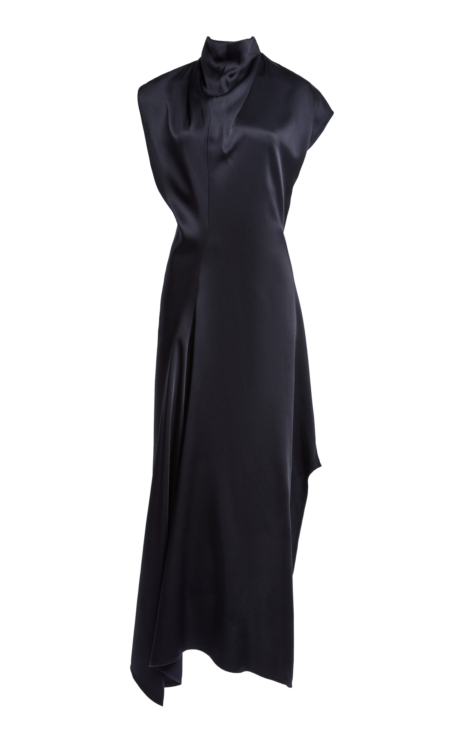 Victoria Beckham High Neck Draped Midi Dress - Moda Operandi