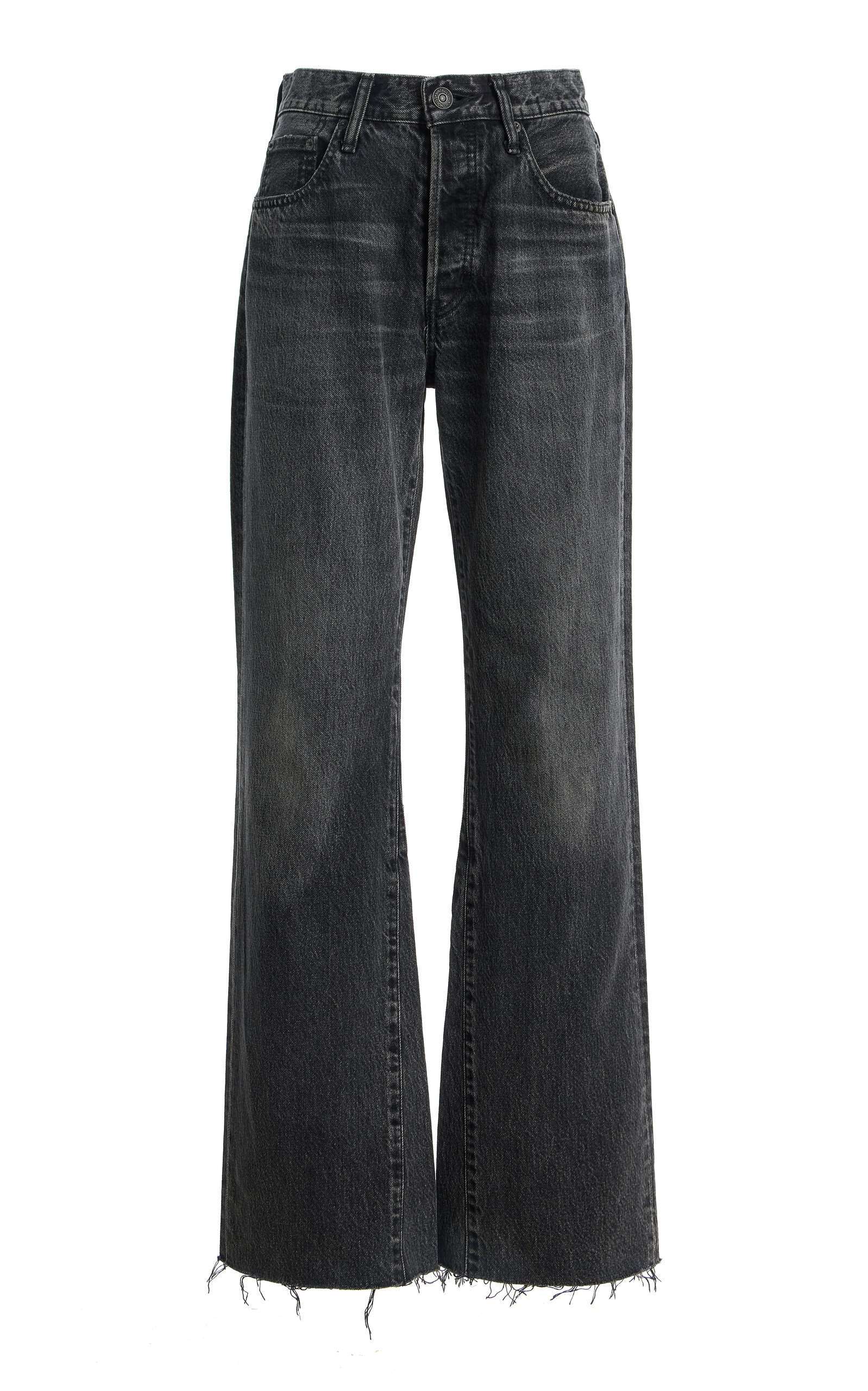 Moussy Vintage Redhook Remake Rigid Mid-rise Flared Jeans In Light Wash