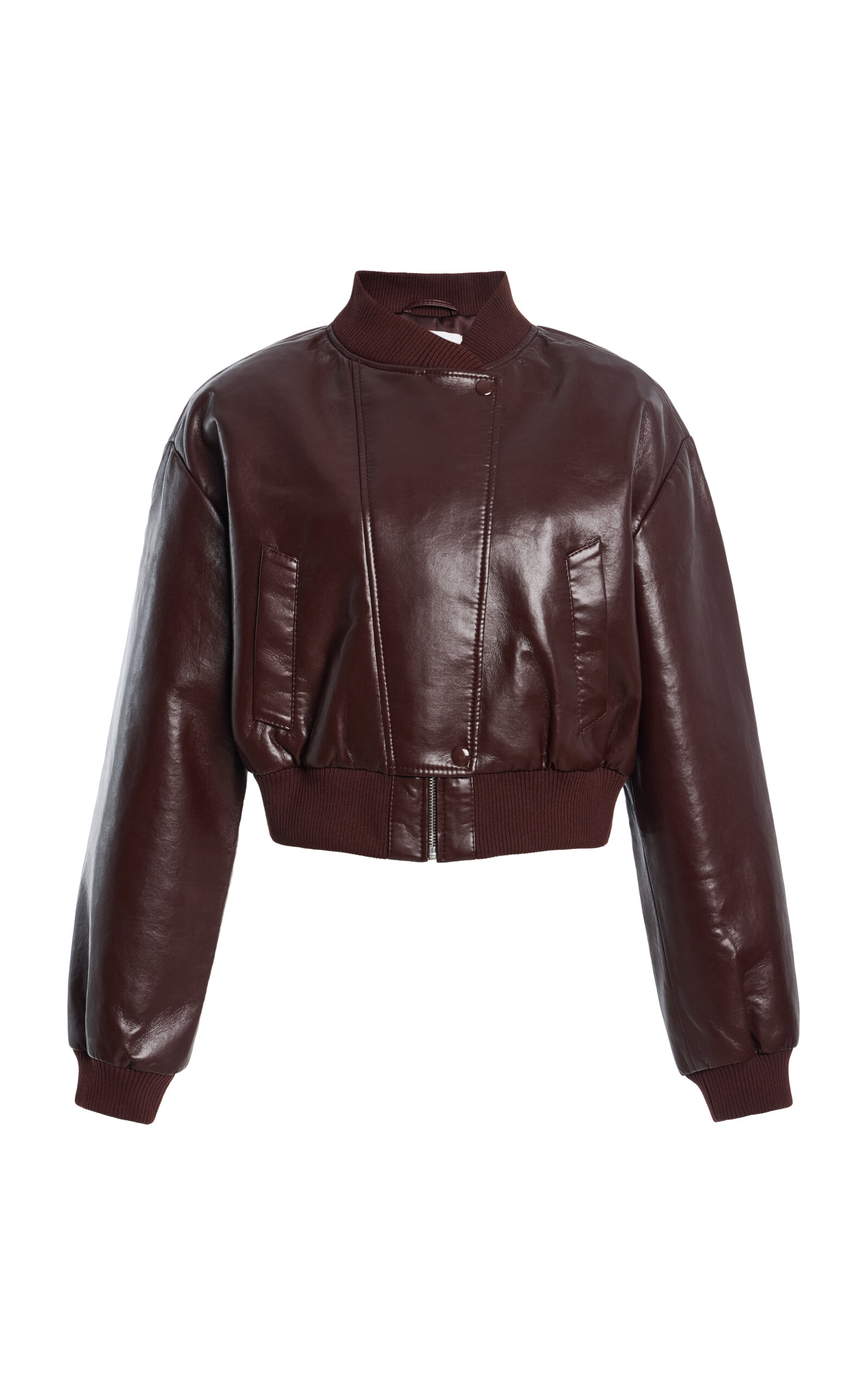 Citizens of Humanity - Camille Leather Moto Jacket - Burgundy - XS - Moda Operandi