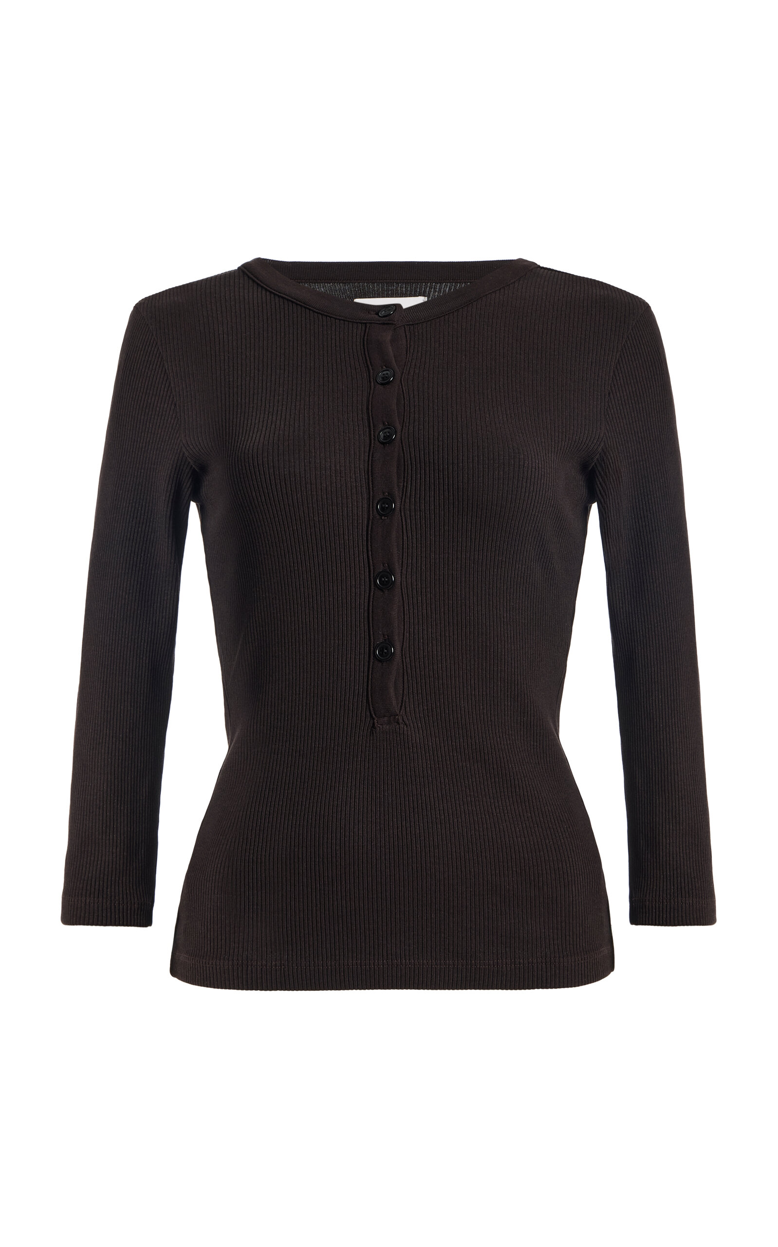 Citizens of Humanity - Cotton Boy Henley Top - Brown - M - Moda Operandi