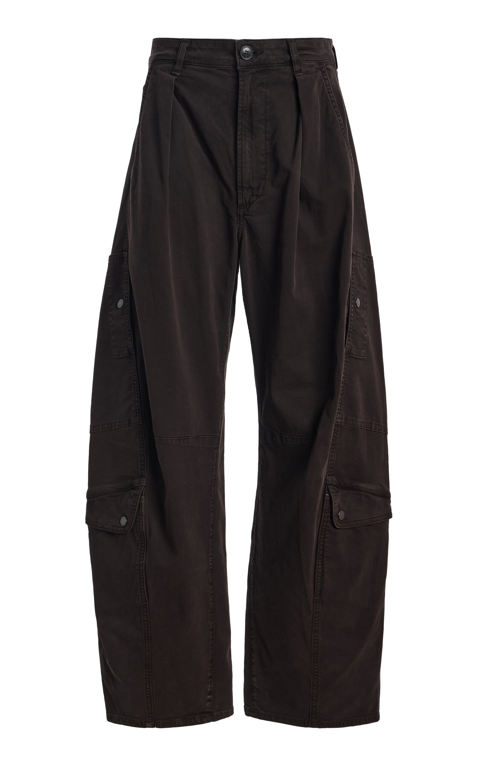 Citizens of Humanity - Flight Pleated Cotton-Blend Wide-Leg Pants - Brown - 29 - Moda Operandi