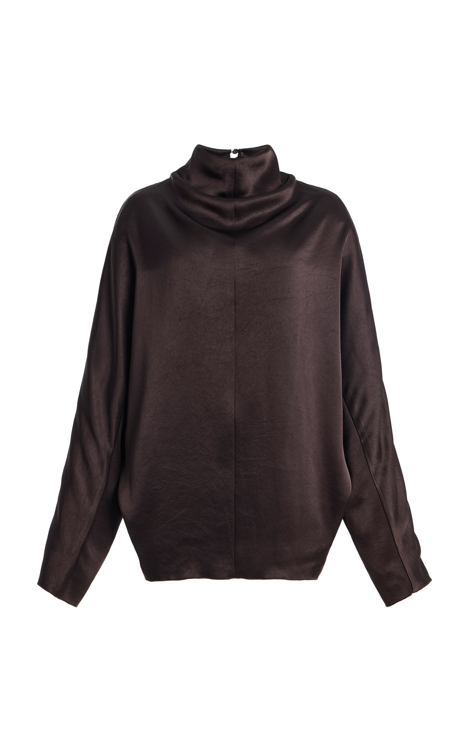Citizens of Humanity - Ilaria Draped Satin Top - Brown - L - Moda Operandi