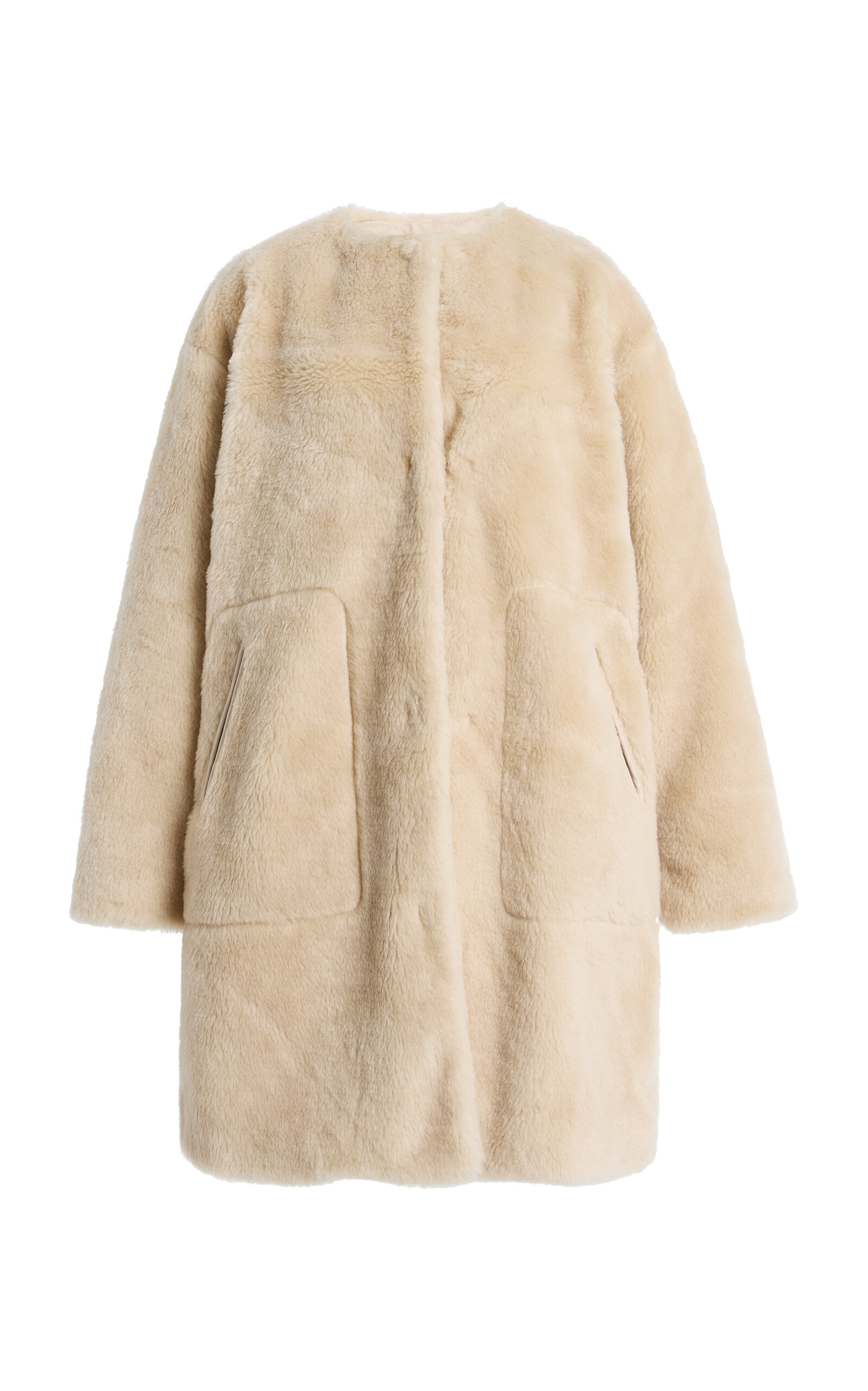 Citizens of Humanity - Martina Long Sherpa-Wool Coat - Ivory - M - Moda Operandi