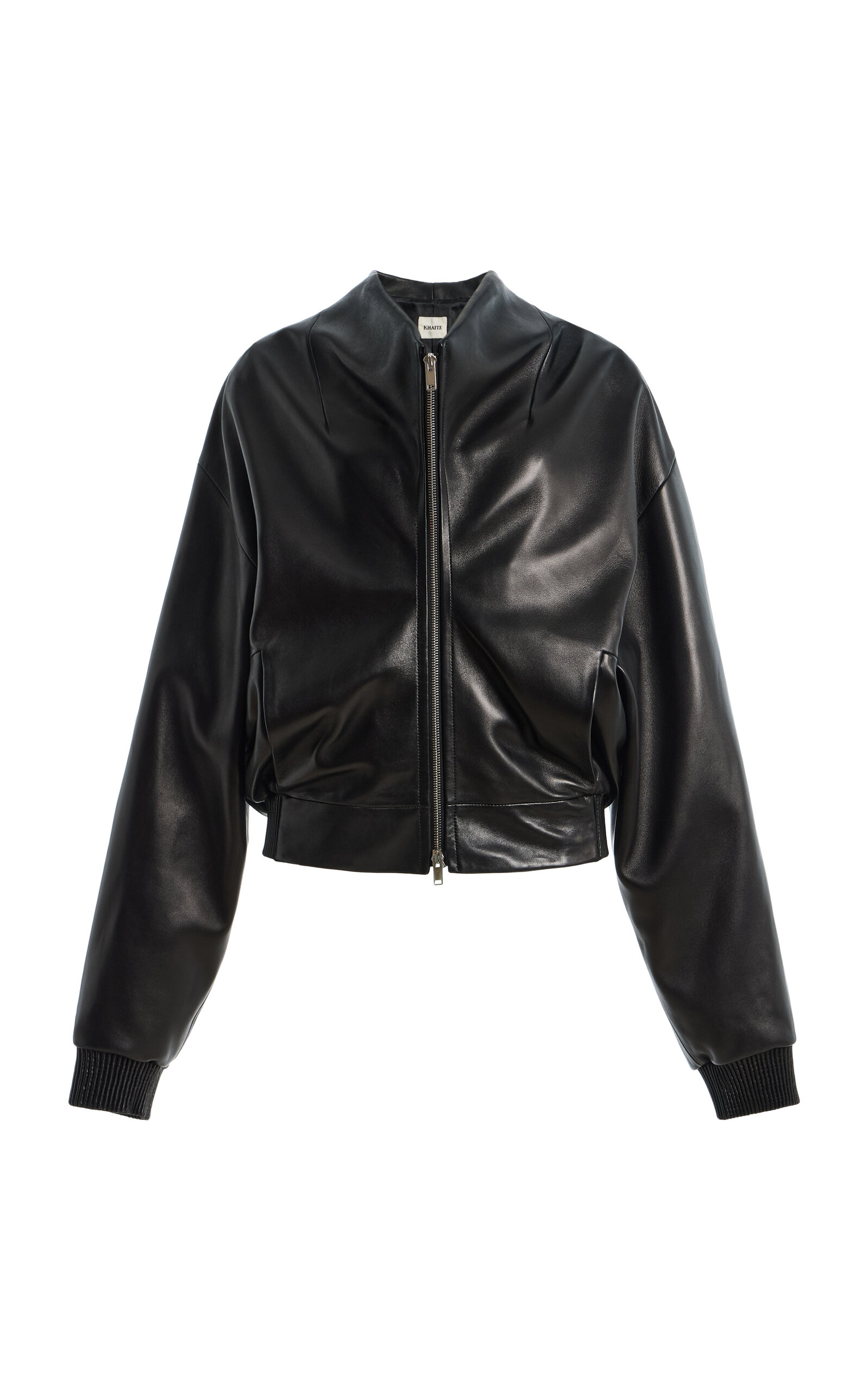 Khaite Ixin Leather Bomber Jacket In Black