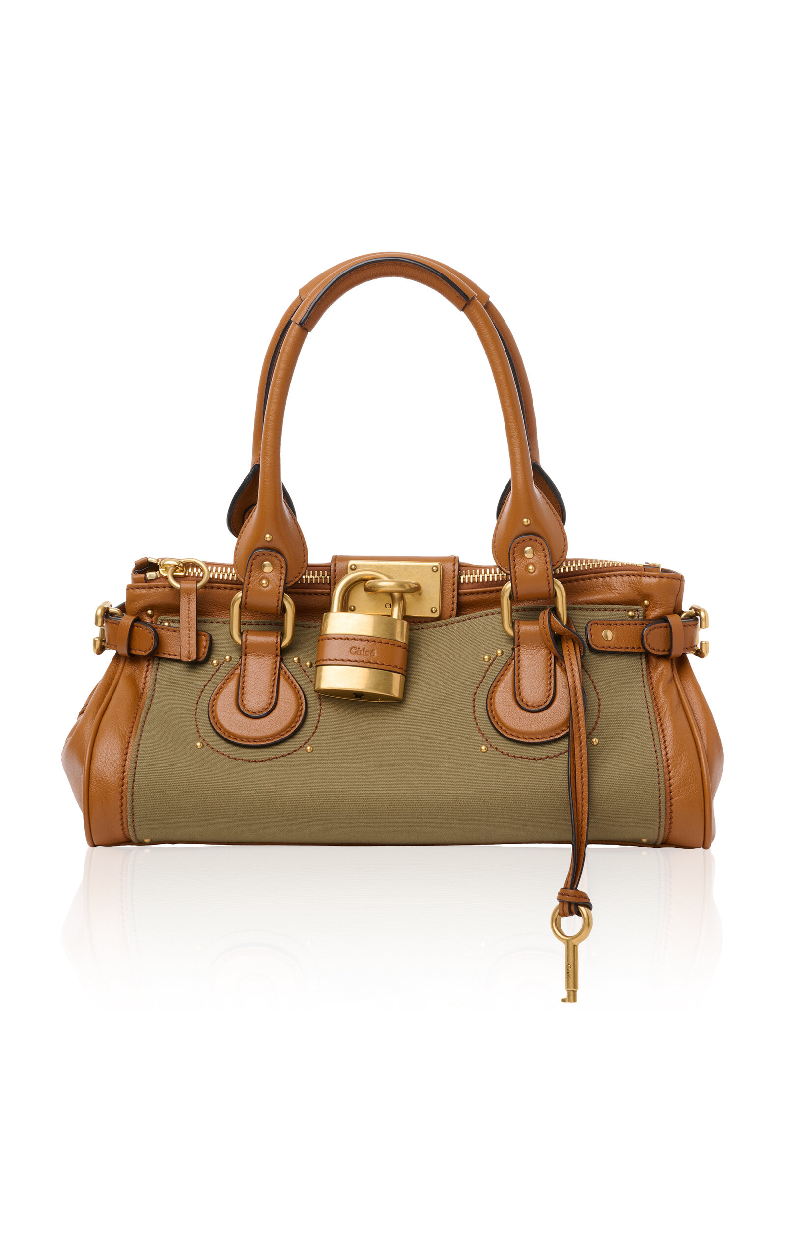 Chloé Paddington Leather-Trimmed Canvas Shoulder Bag - Moda Operandi