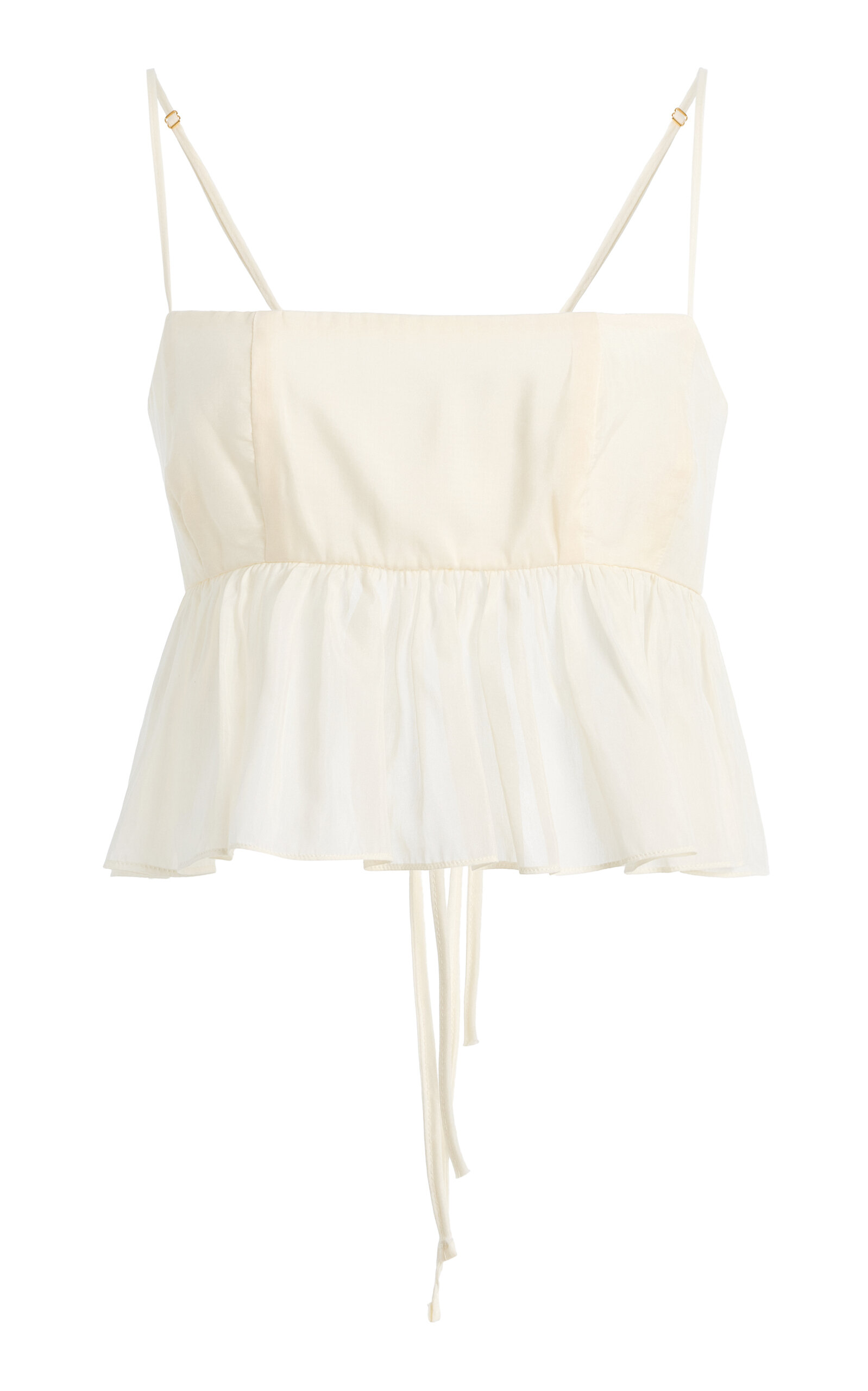 Moré Noir Dune Cotton-Silk Voile Top