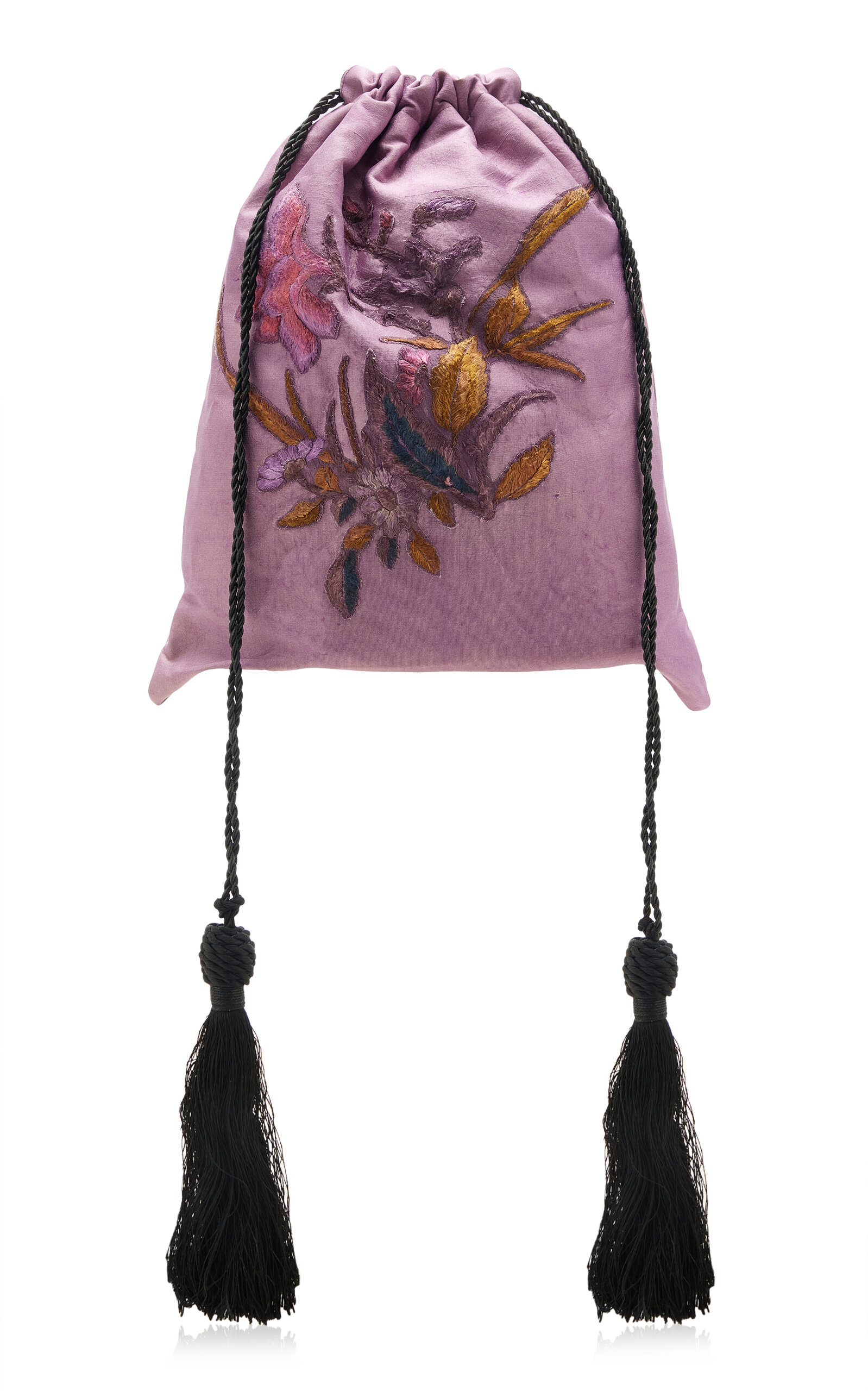 Conner Ives Embroidered Silk Cord Bag - Moda Operandi