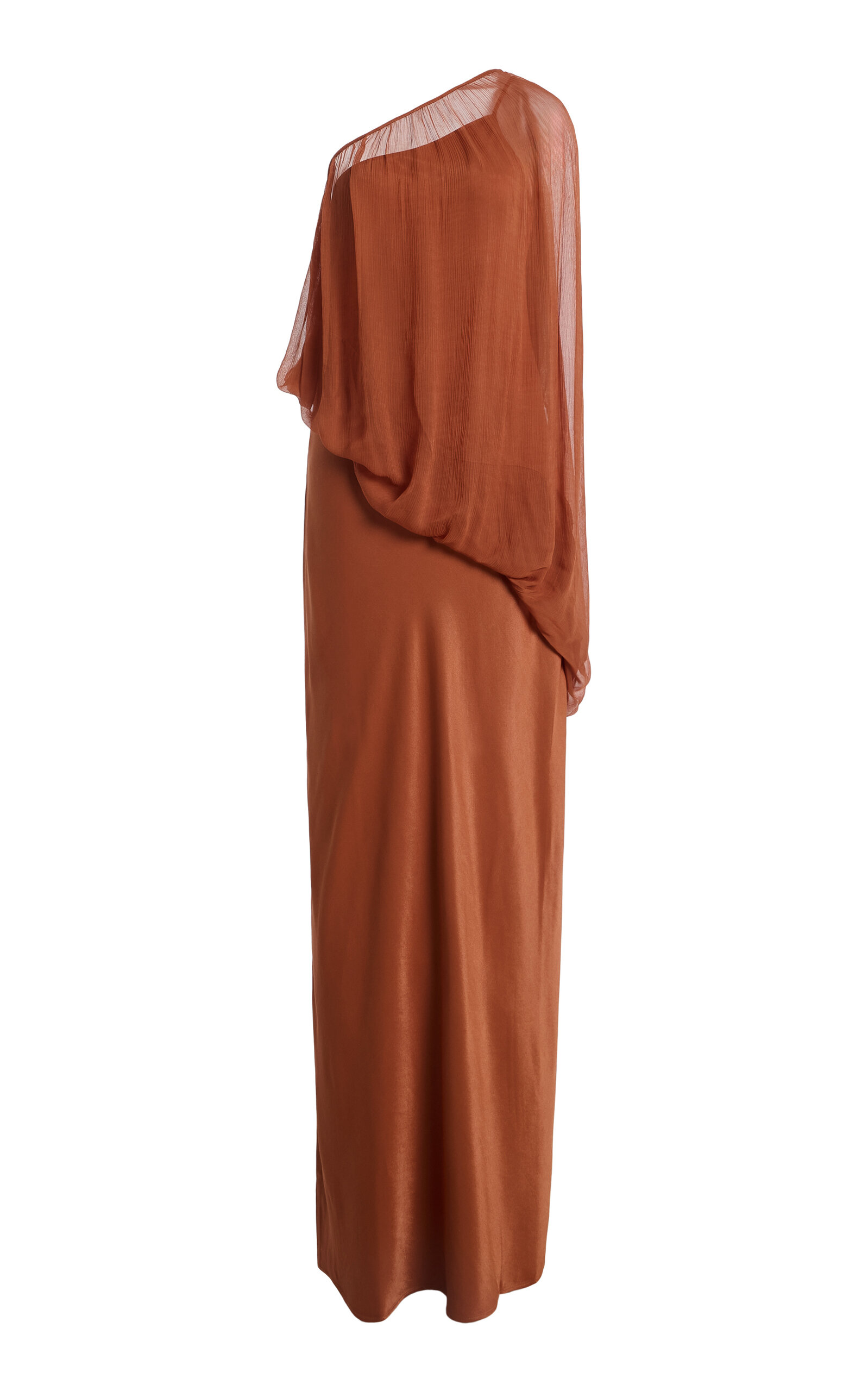 Third Form - Exclusive Solstice One-Shoulder Satin Maxi Dress - Orange - AU 14 - Moda Operandi