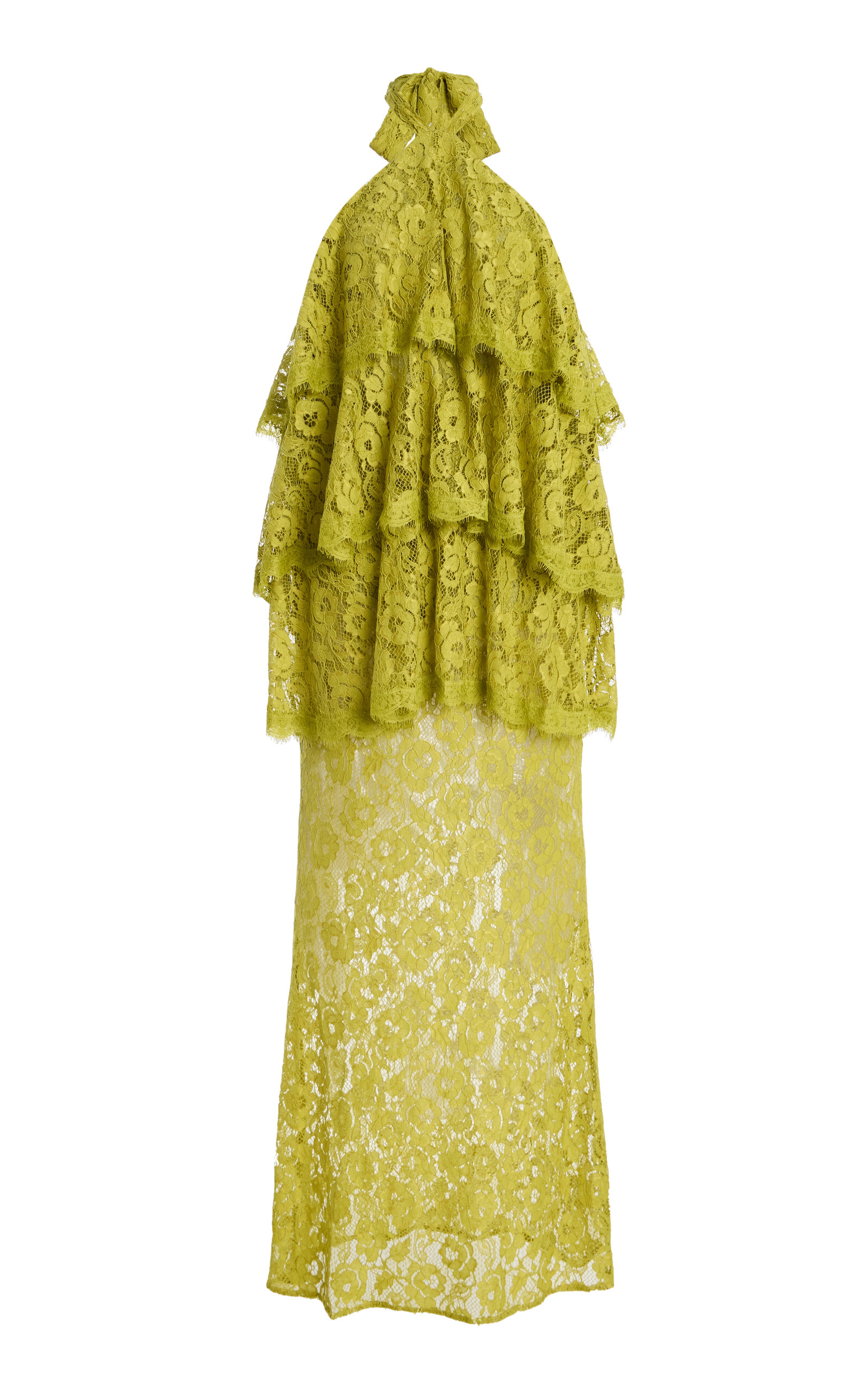 Third Form Lovelight Tiered Lace Dress In Green