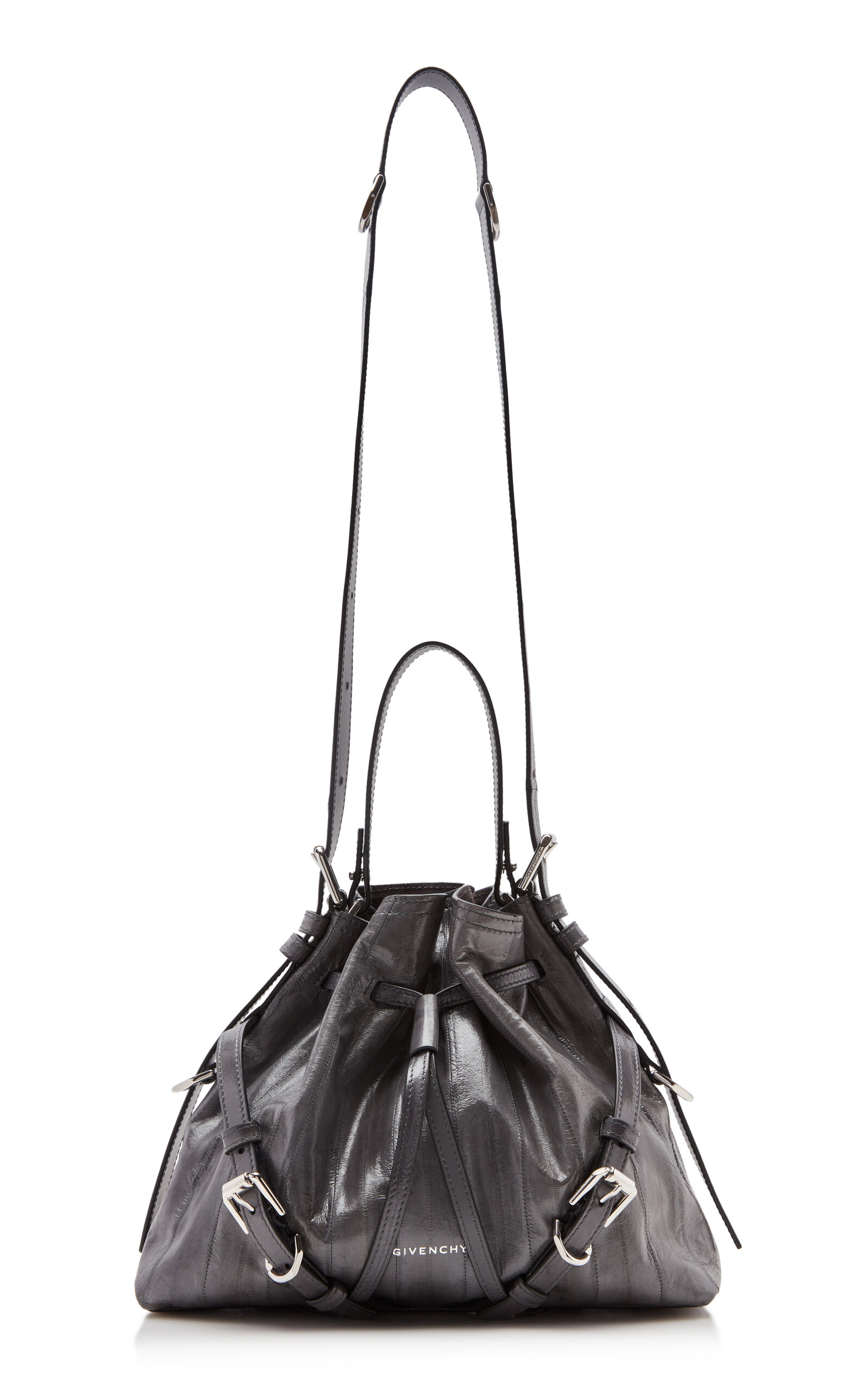 Givenchy Voyou Small Fish Skin Leather Bucket Bag - Moda Operandi