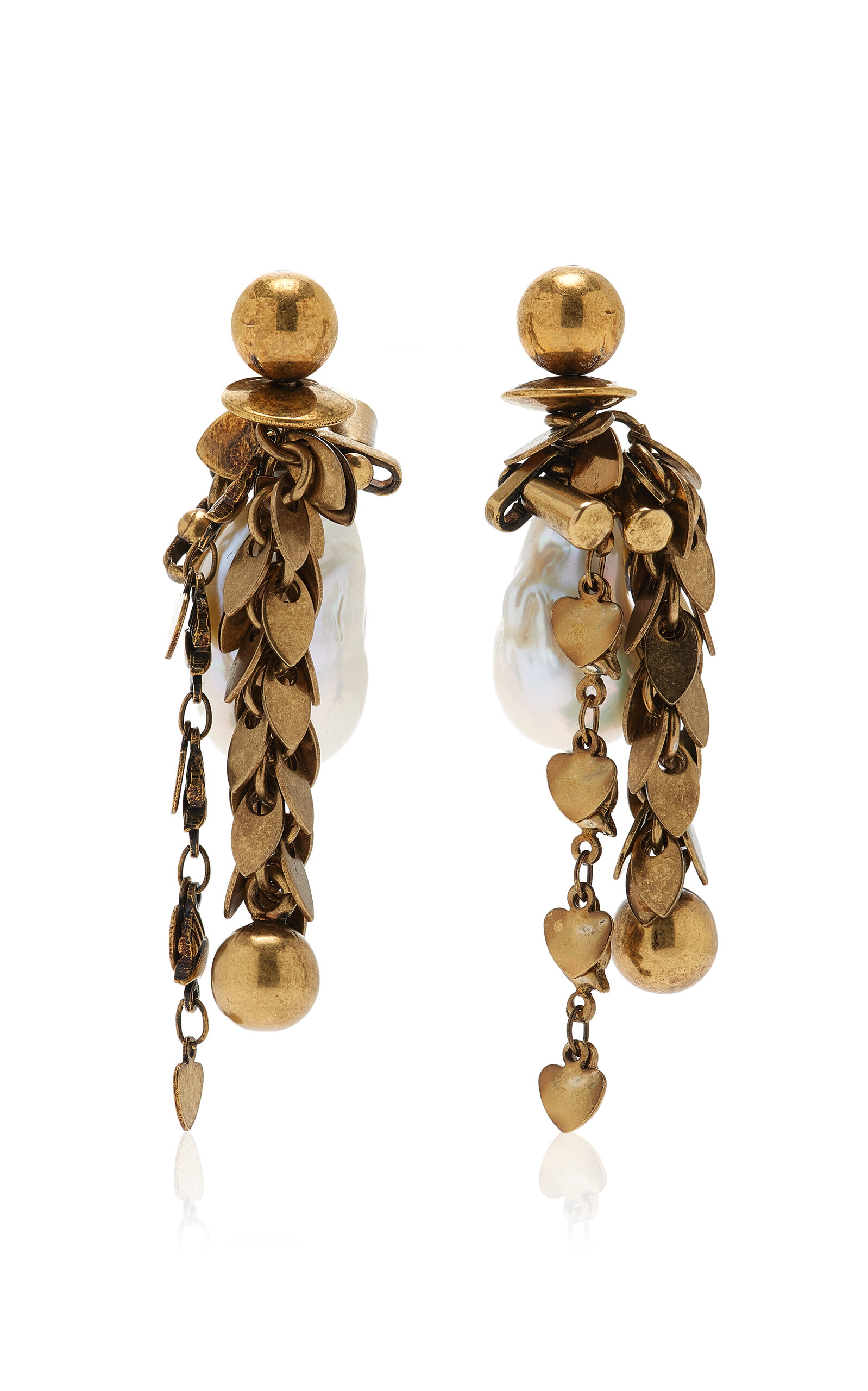 Dries Van Noten - Brass and Faux Pearl Earrings - Gold - OS - Moda Operandi - Gifts For Her
