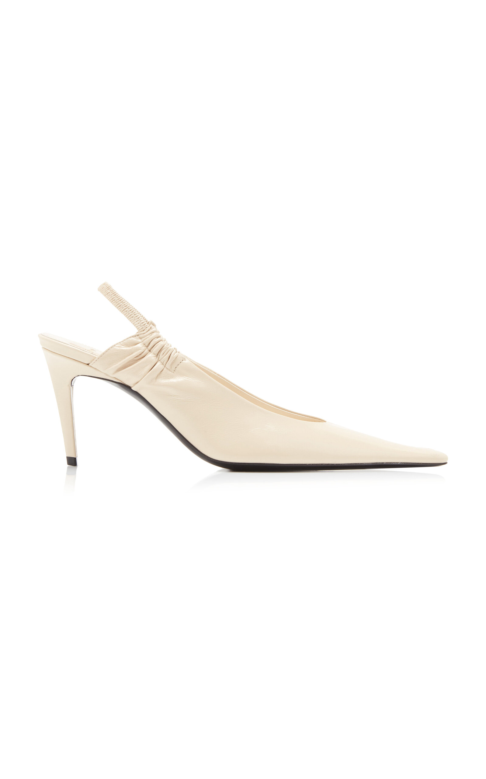 Saint Laurent - Anne-Marie Slingback Leather Pumps - White - IT 37 - Moda Operandi