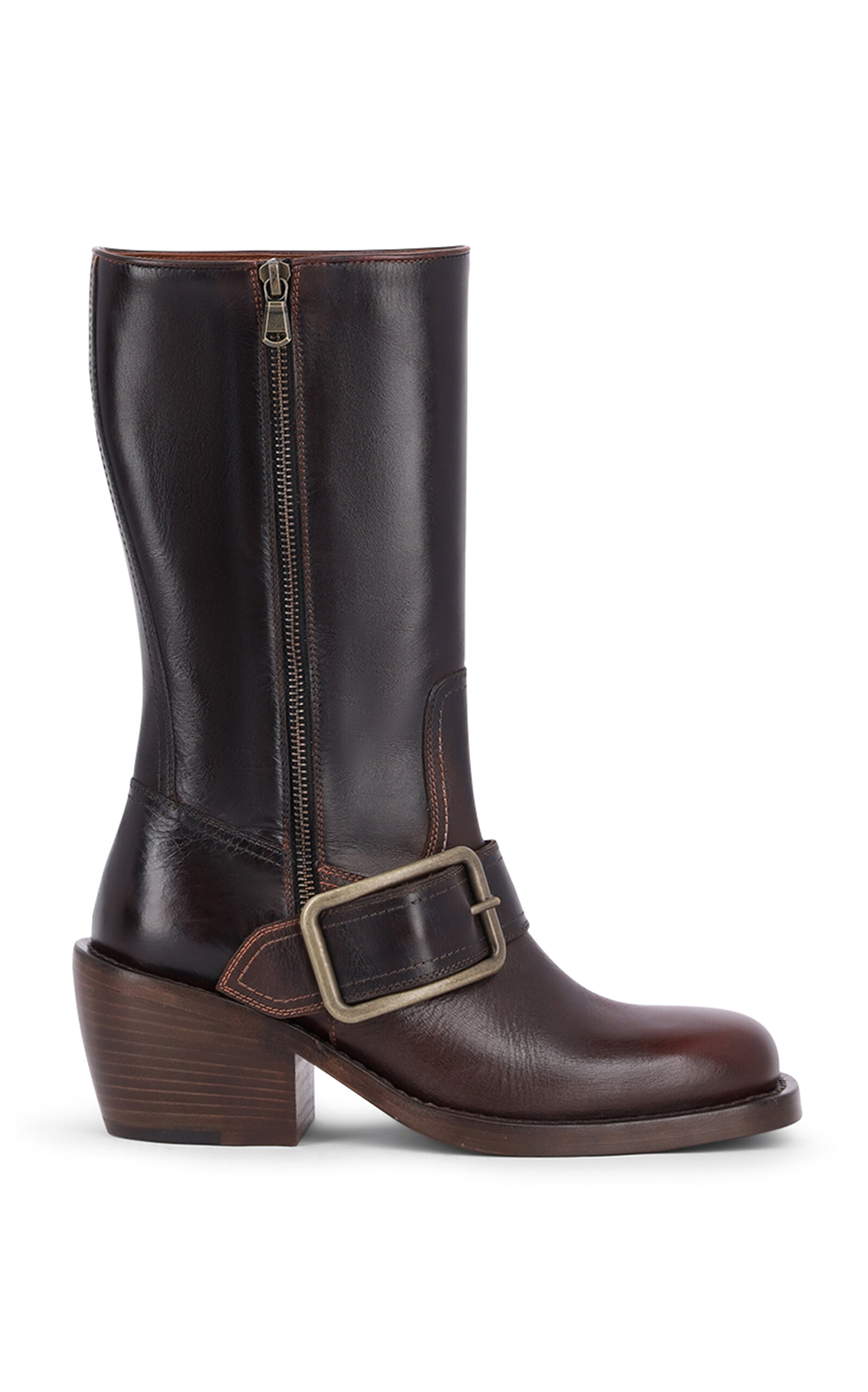 Dries Van Noten - Buckled Leather Boots - Brown - IT 40 - Moda Operandi
