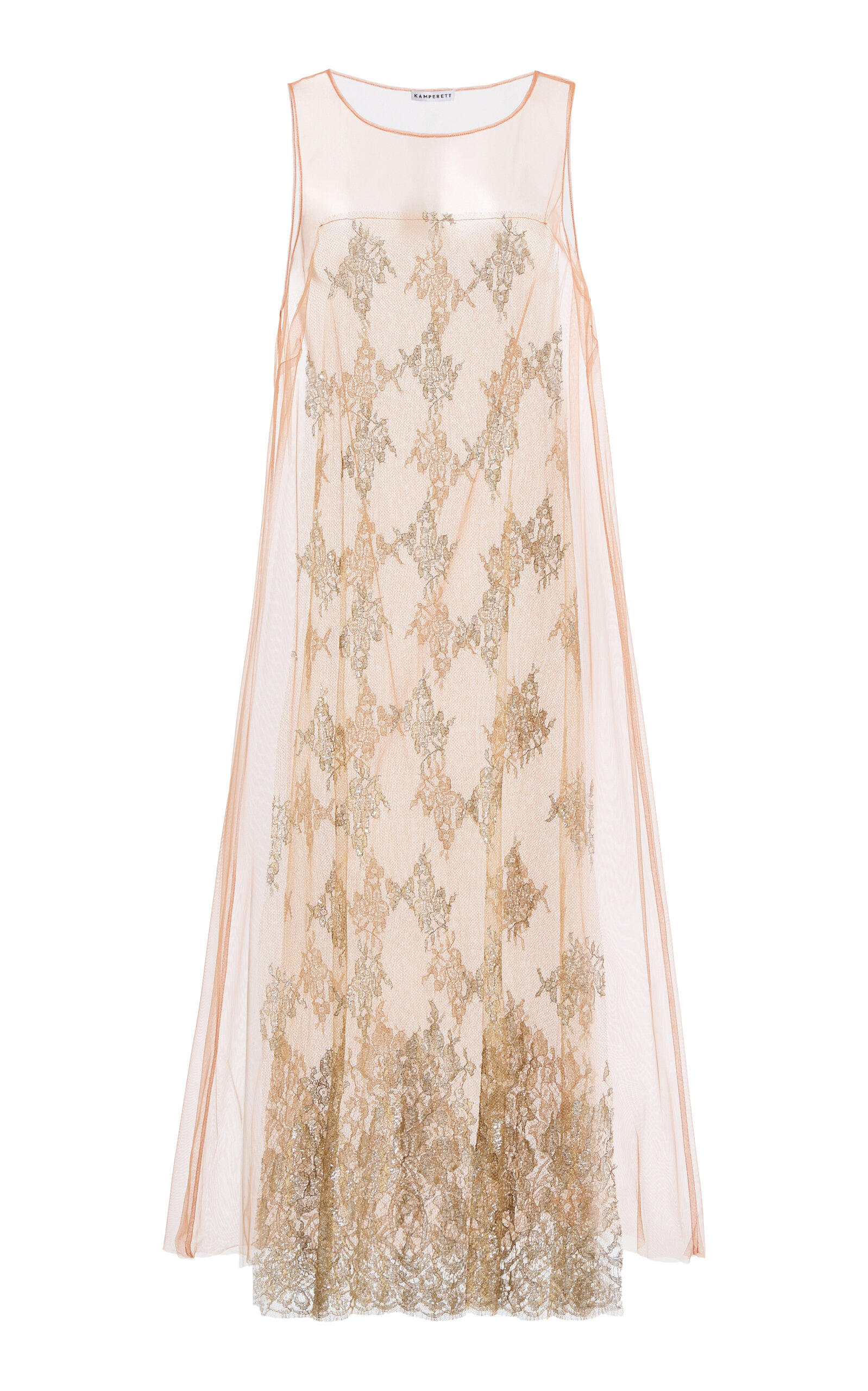 Kamperett Thistle Lace Shift Dress In Neutral