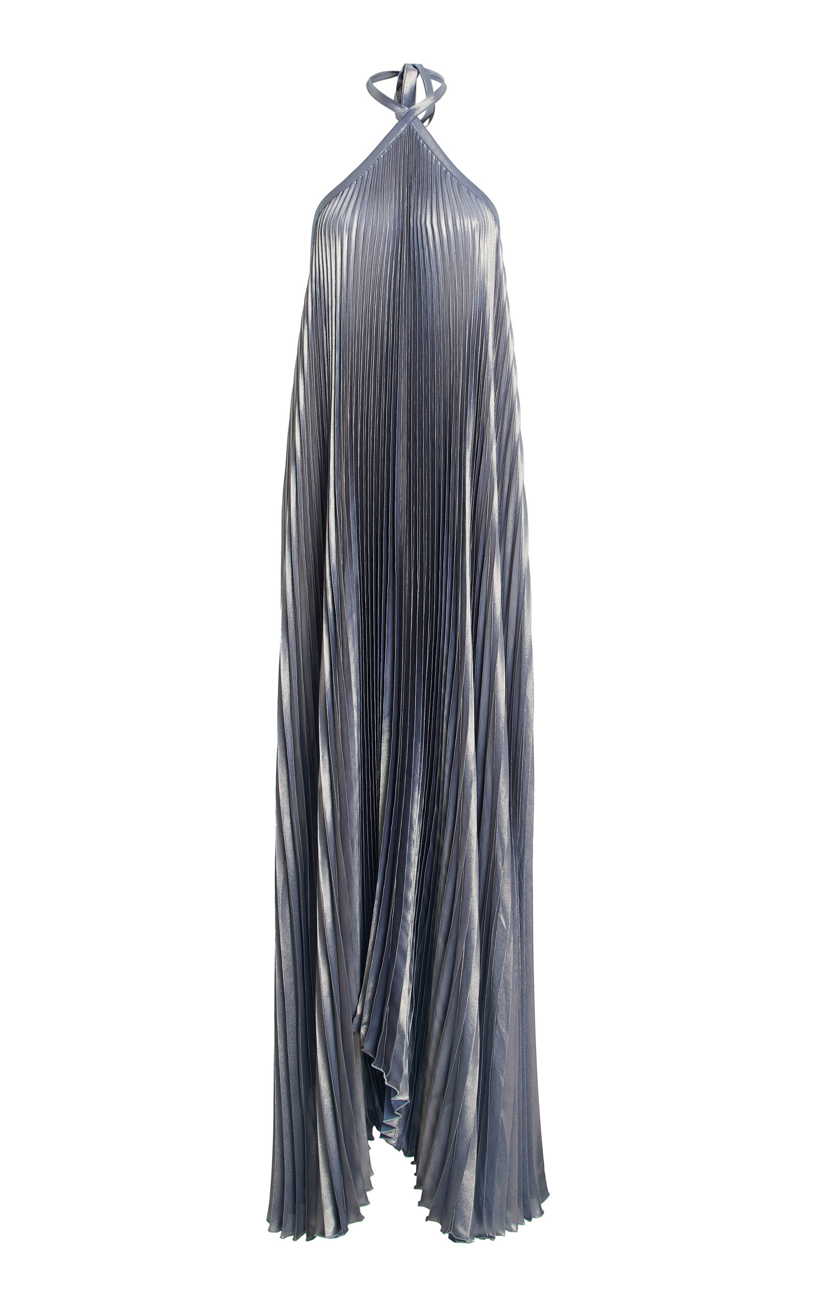 L'IDÉE Deesse Pleated Halter Gown - Moda Operandi