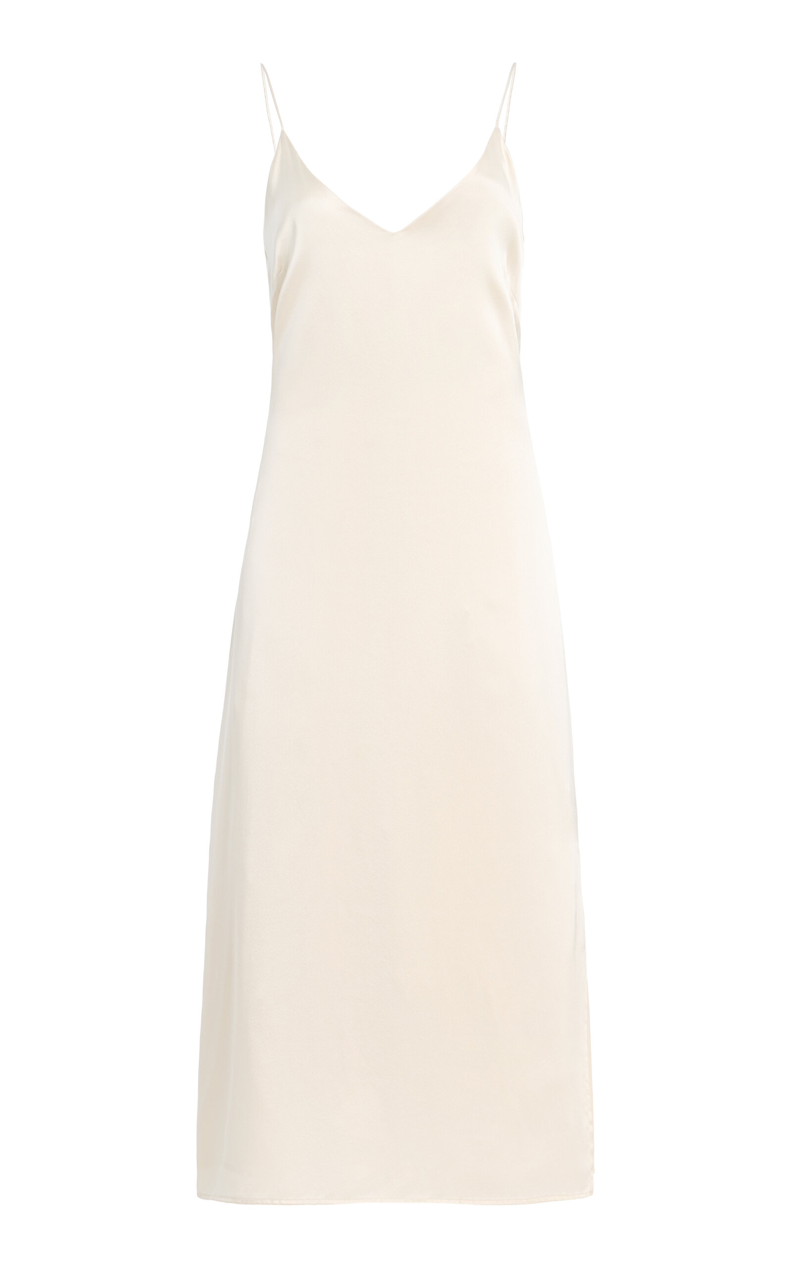 Kamperett Exclusive Sade Silk Charmeuse Slip Dress In White