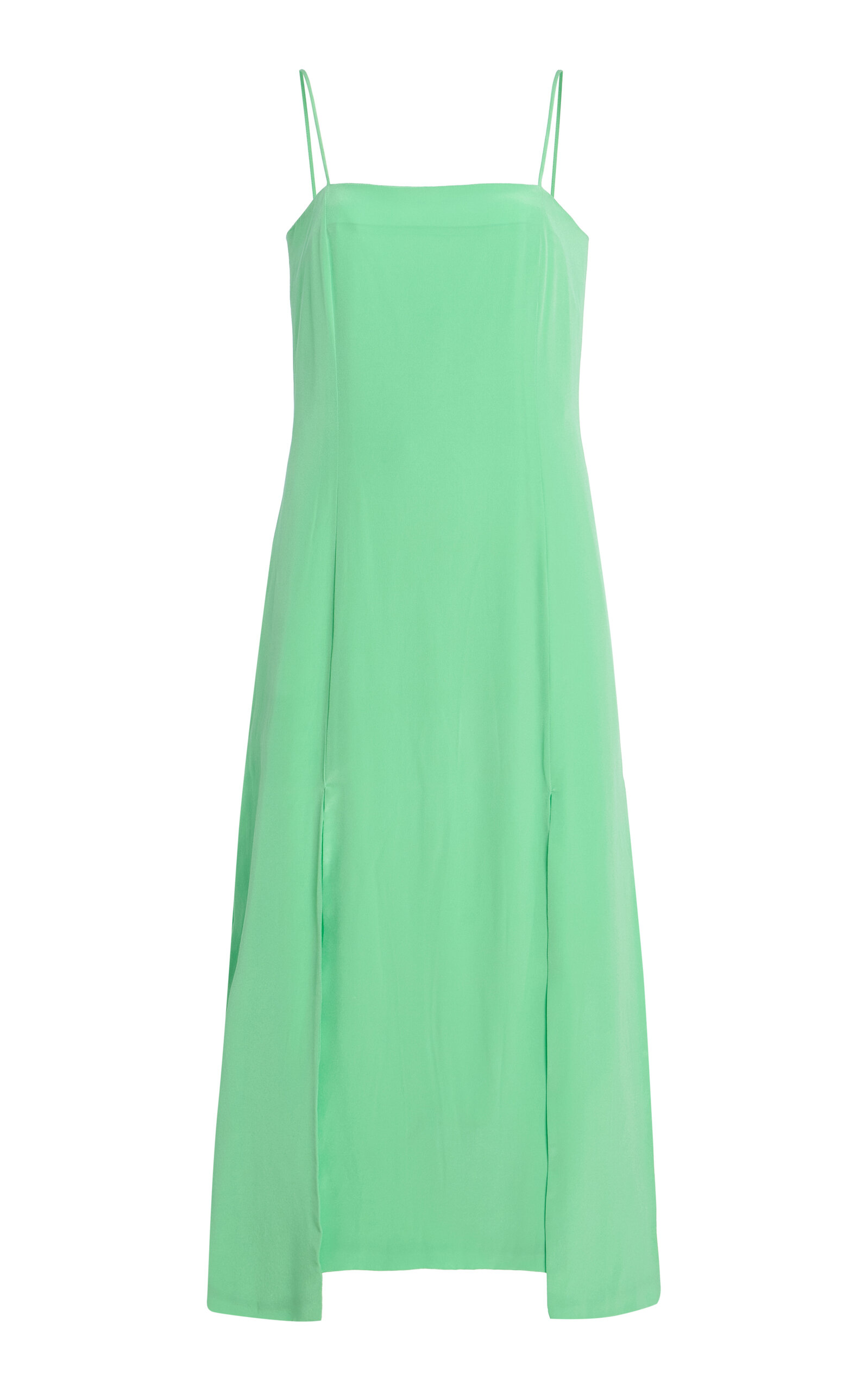 Kamperett Exclusive Theodora Silk Slip Dress In Green