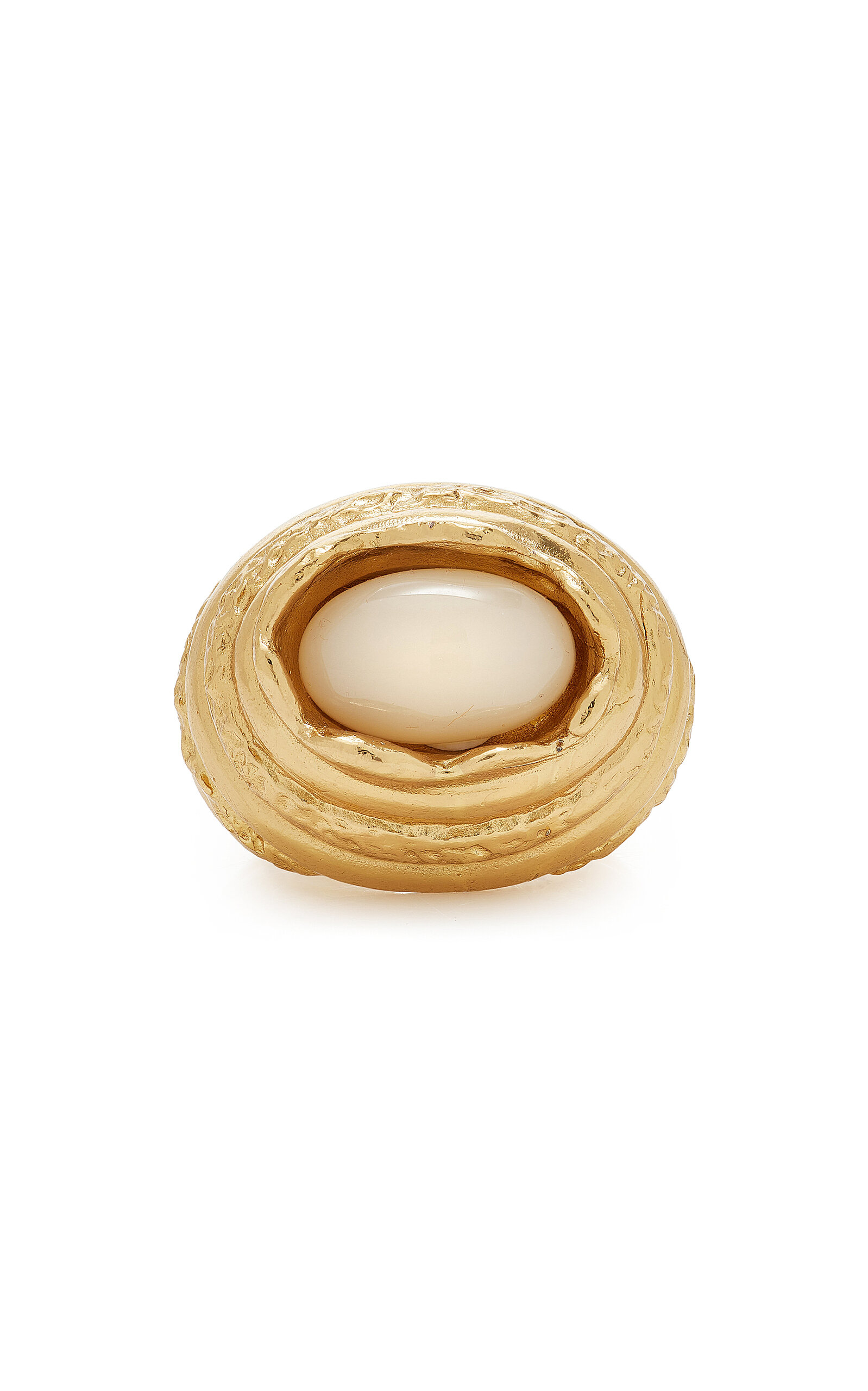 Paola Sighinolfi - Amanda 18K Gold-Plated Pewter Resin Ring - White - US 8 - Moda Operandi - Gifts For Her