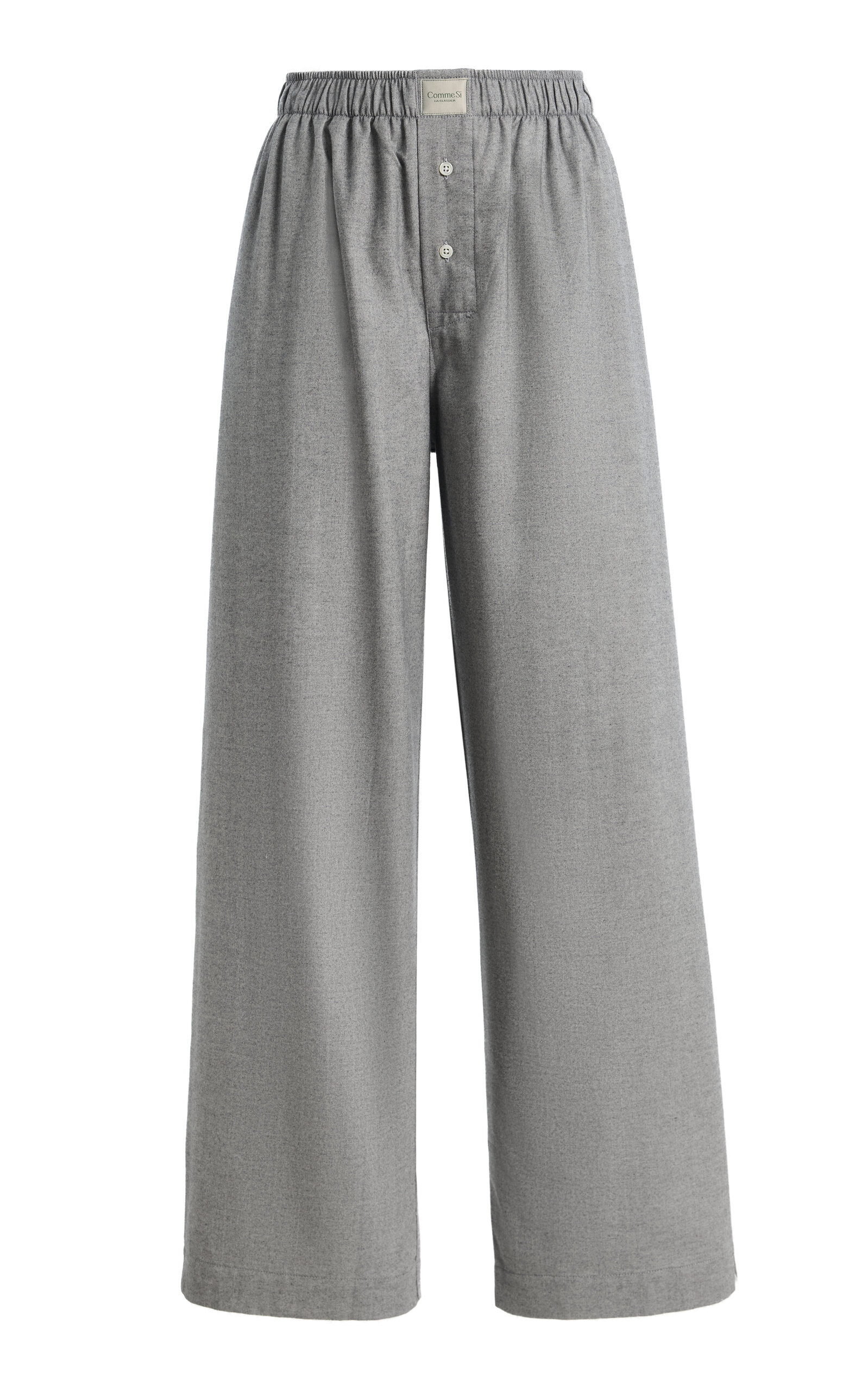 Comme Si Striped Cotton Flannel Wide-Leg Pants - Moda Operandi