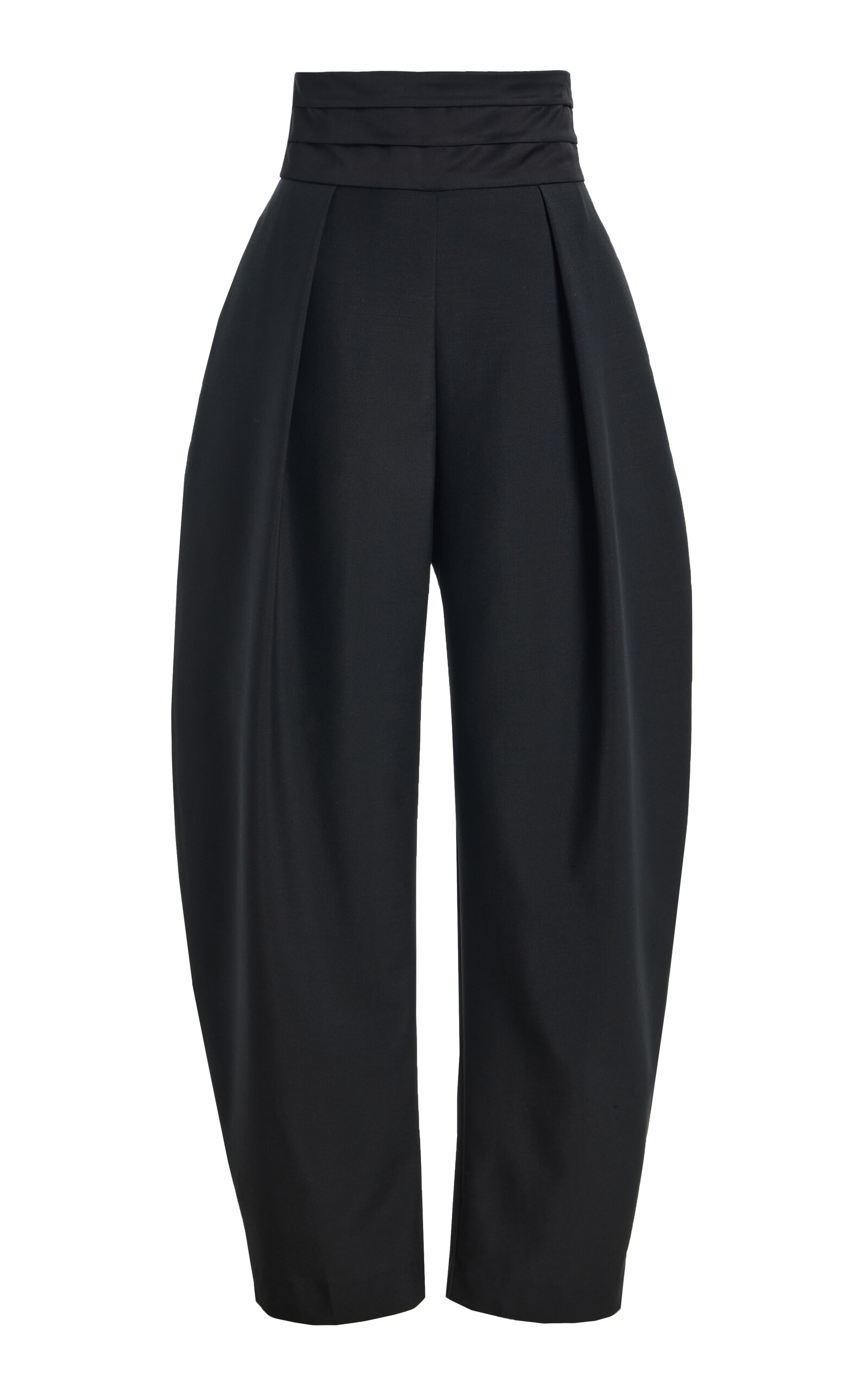 Róhe Puck Wool-Blend Barrel-Leg Pants - Moda Operandi