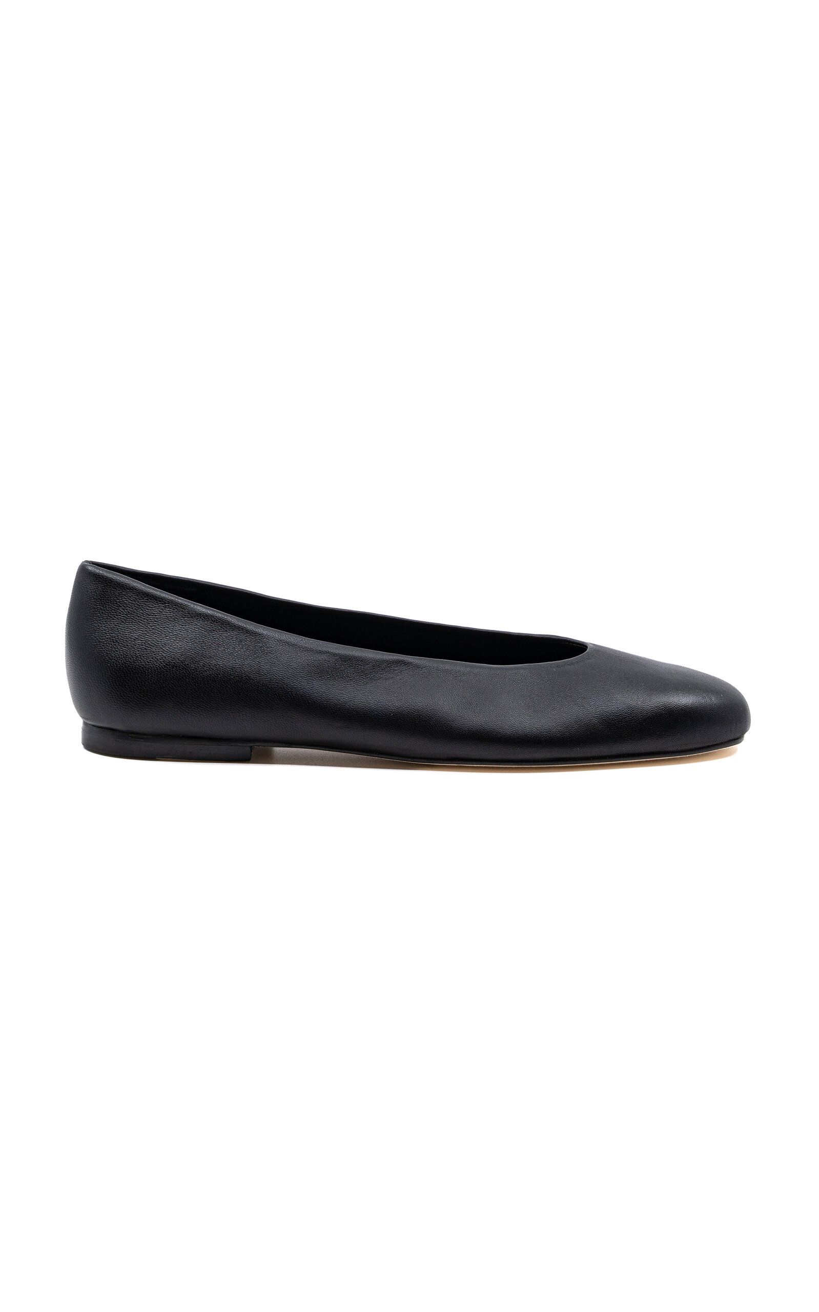 Andrea Gomez Dalia Leather Ballet Flats In Black