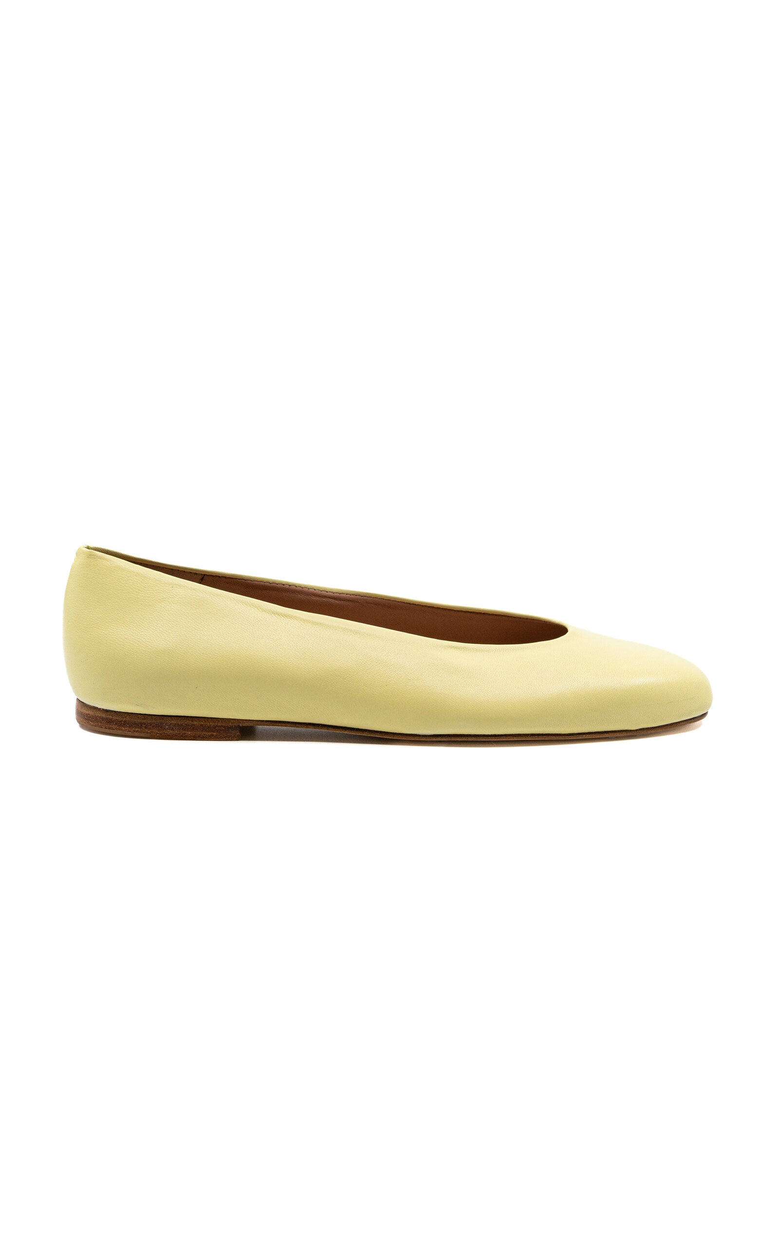 Andrea Gomez Dalia Leather Ballet Flats In Yellow