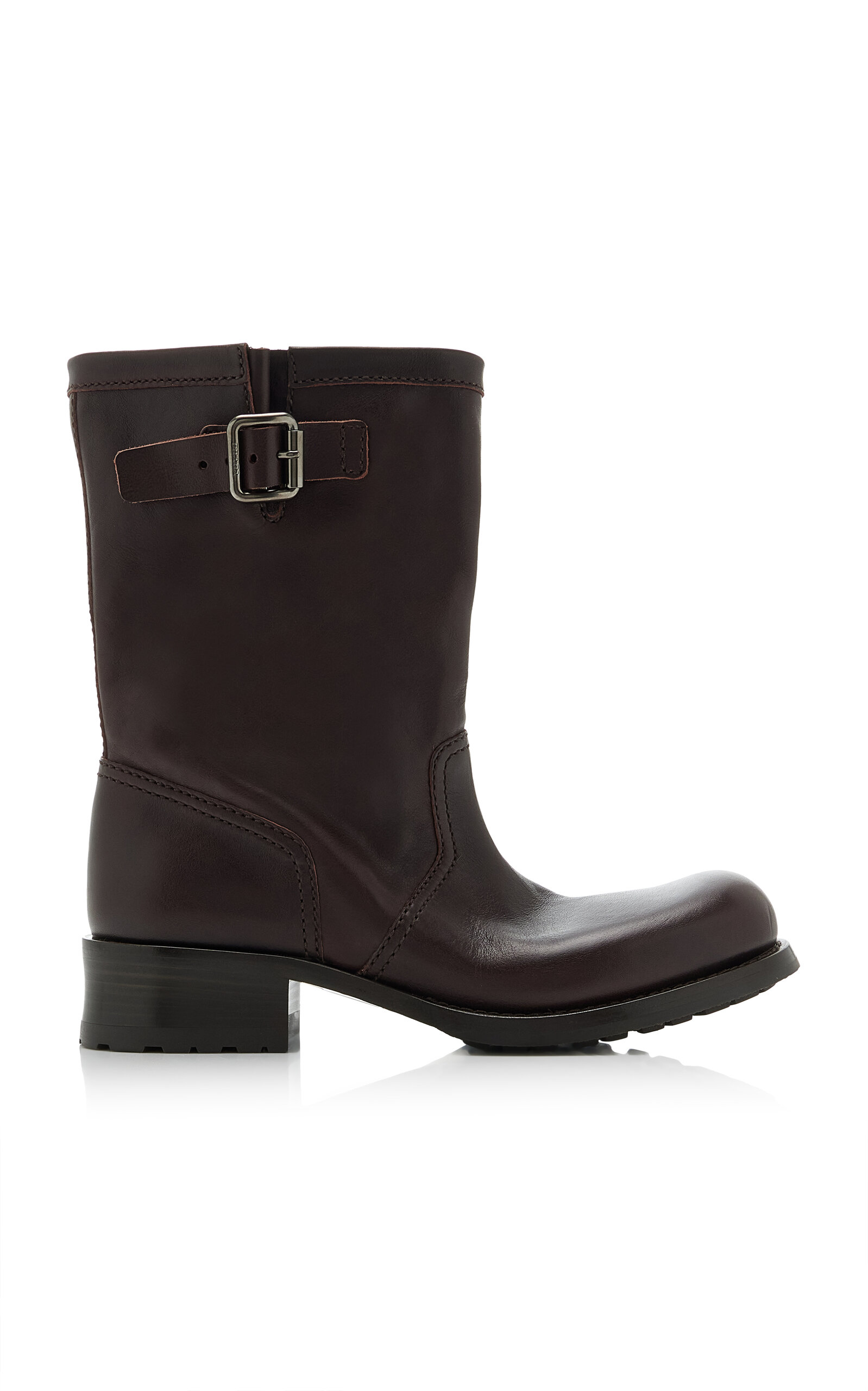 Prada Leather Mid-Calf Boots - Women's Shoes