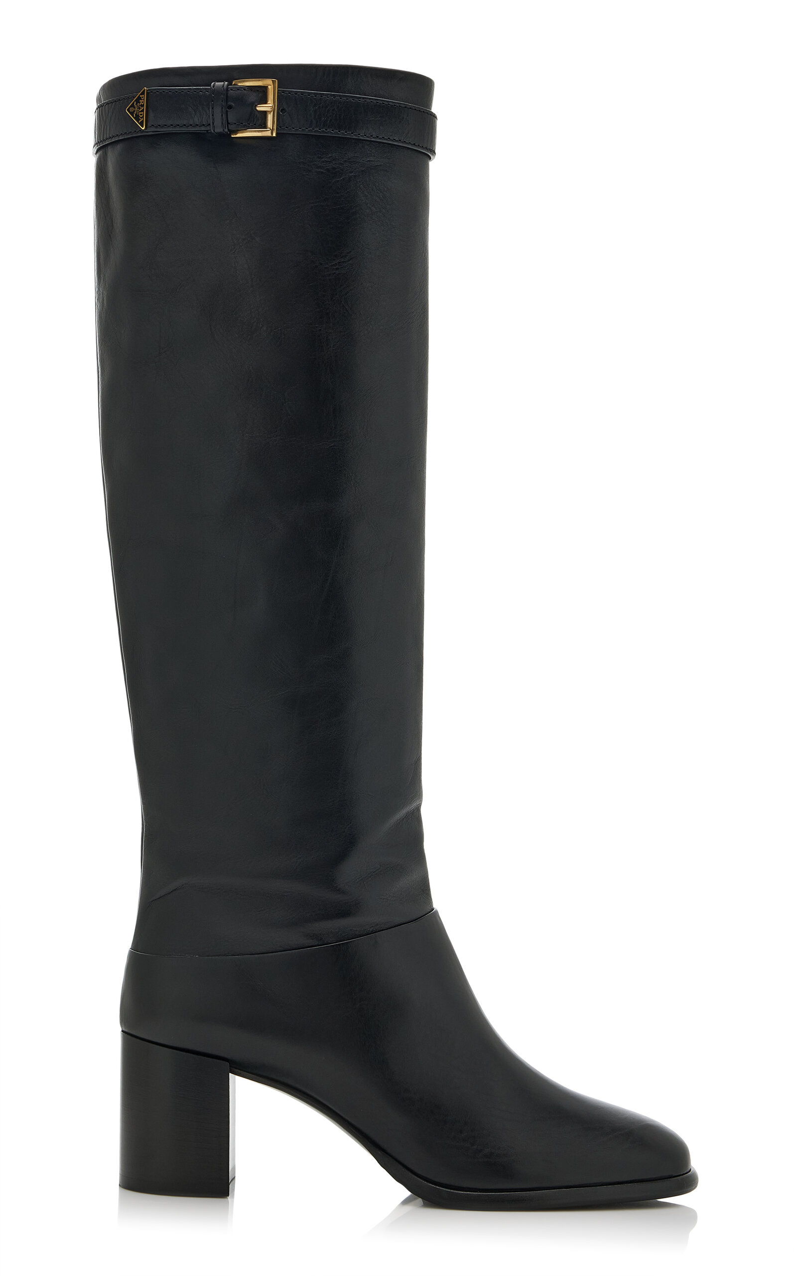 Prada Leather Knee Boots - Moda Operandi