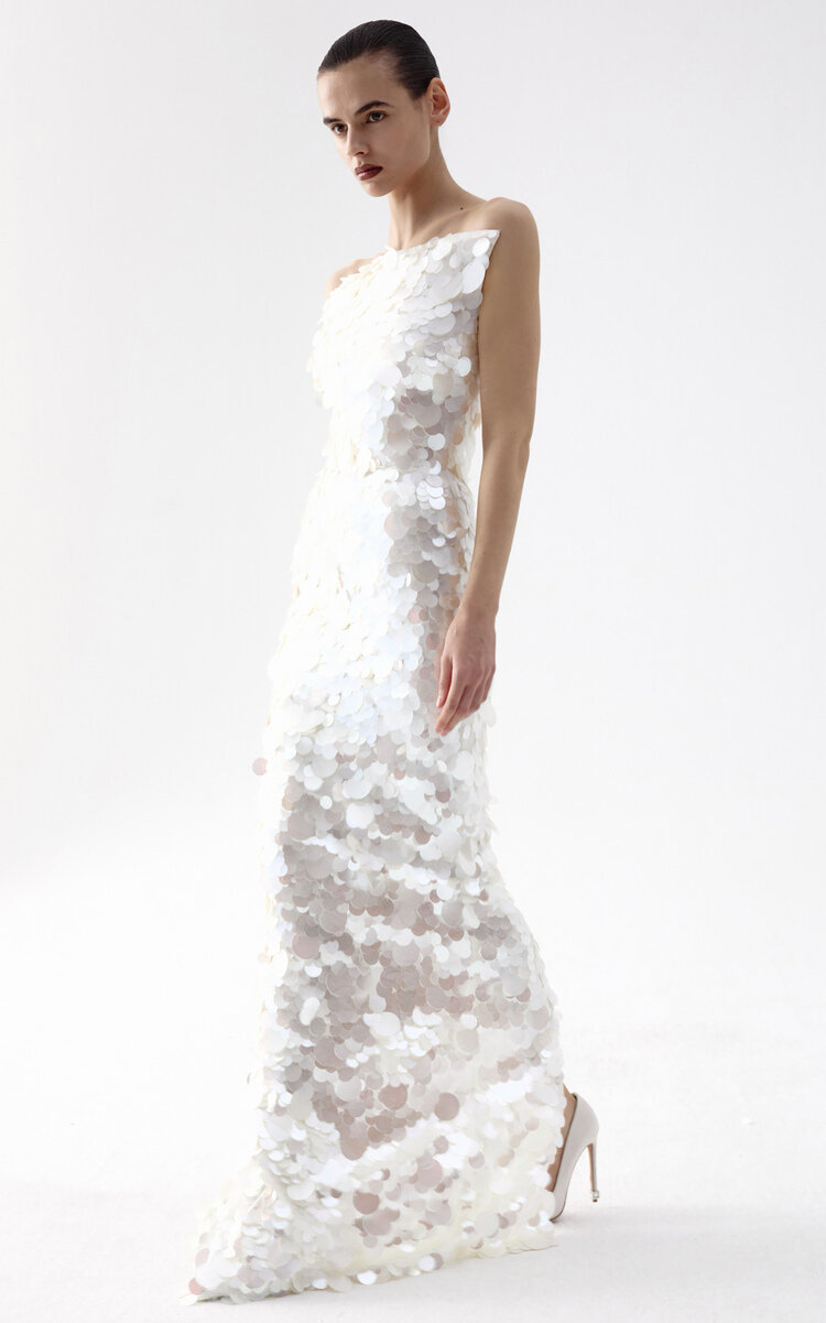 The New Arrivals Ilkyaz Ozel Fuji Sequined Maxi Dress - Moda Operandi