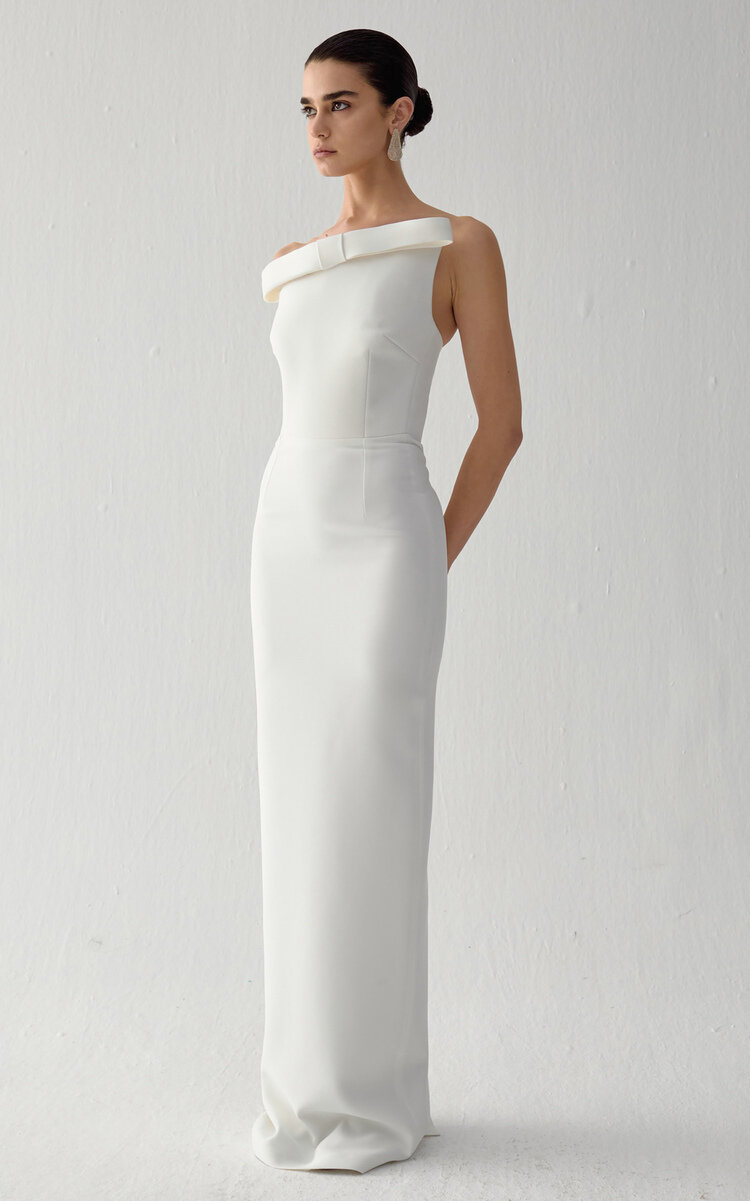 The New Arrivals Ilkyaz Ozel Fuji Bow Maxi Dress | Thumbnail 2