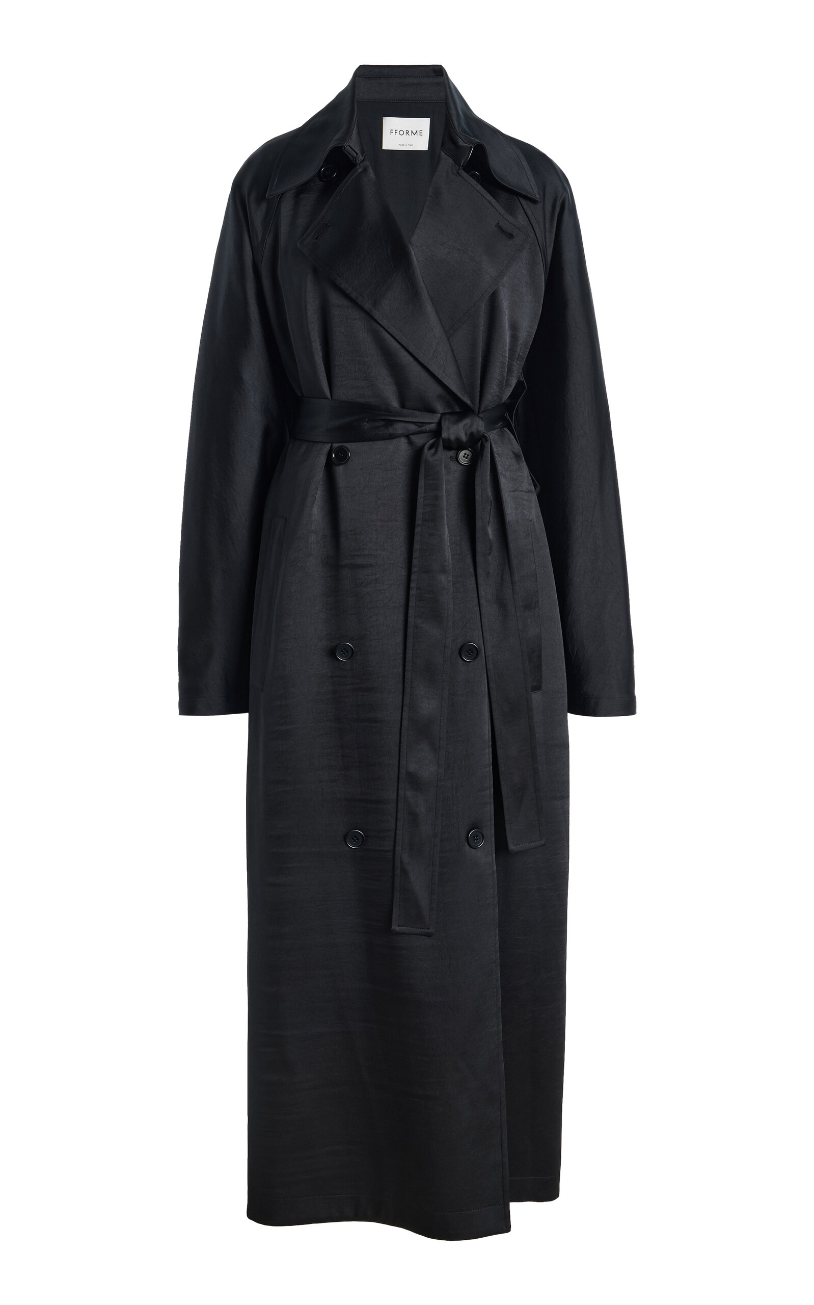 Fforme Orly Unstructured Trench Coat In Black