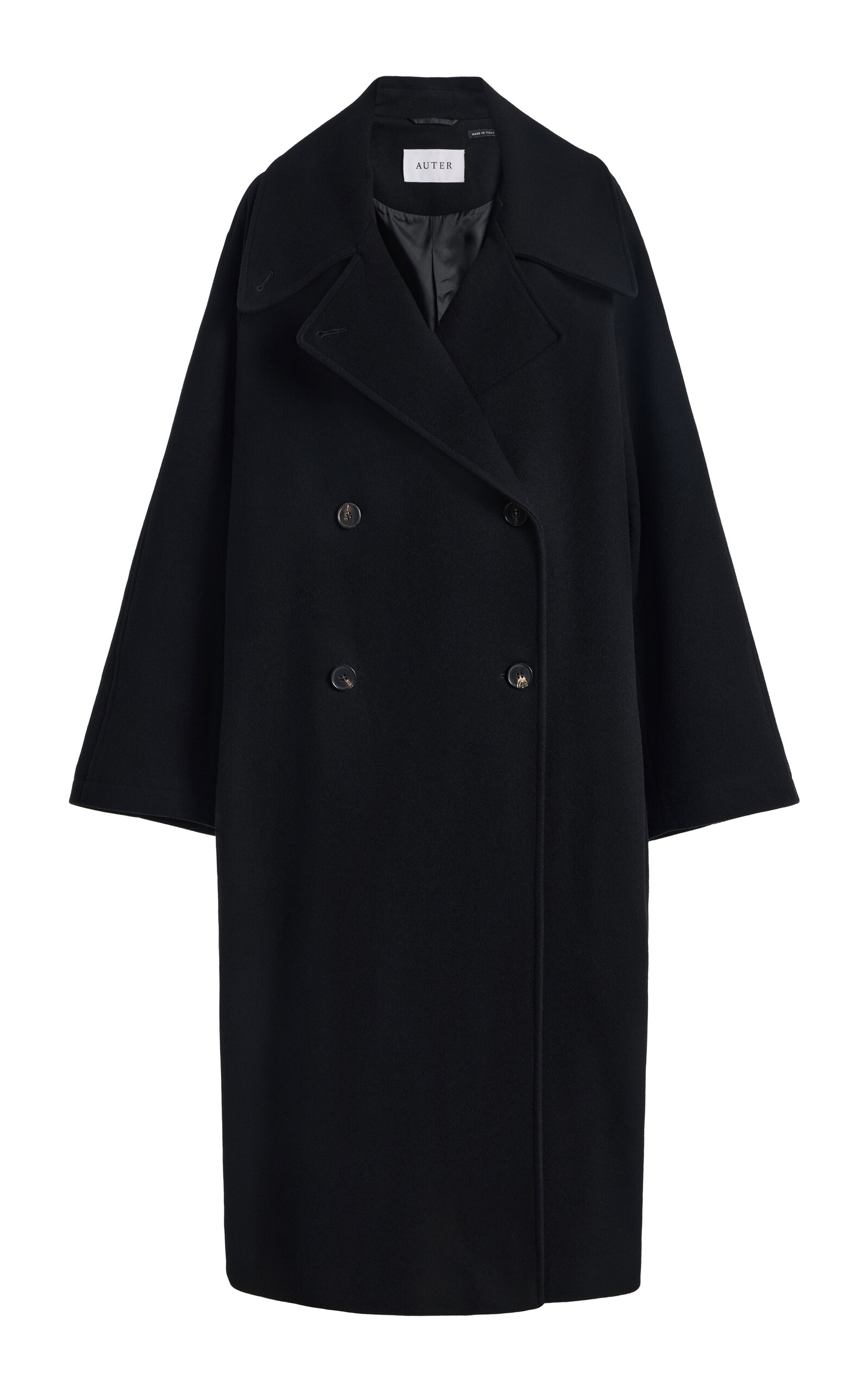 Auter - Double-Breasted Wool-Blend Peacoat - Black - XS - Moda Operandi