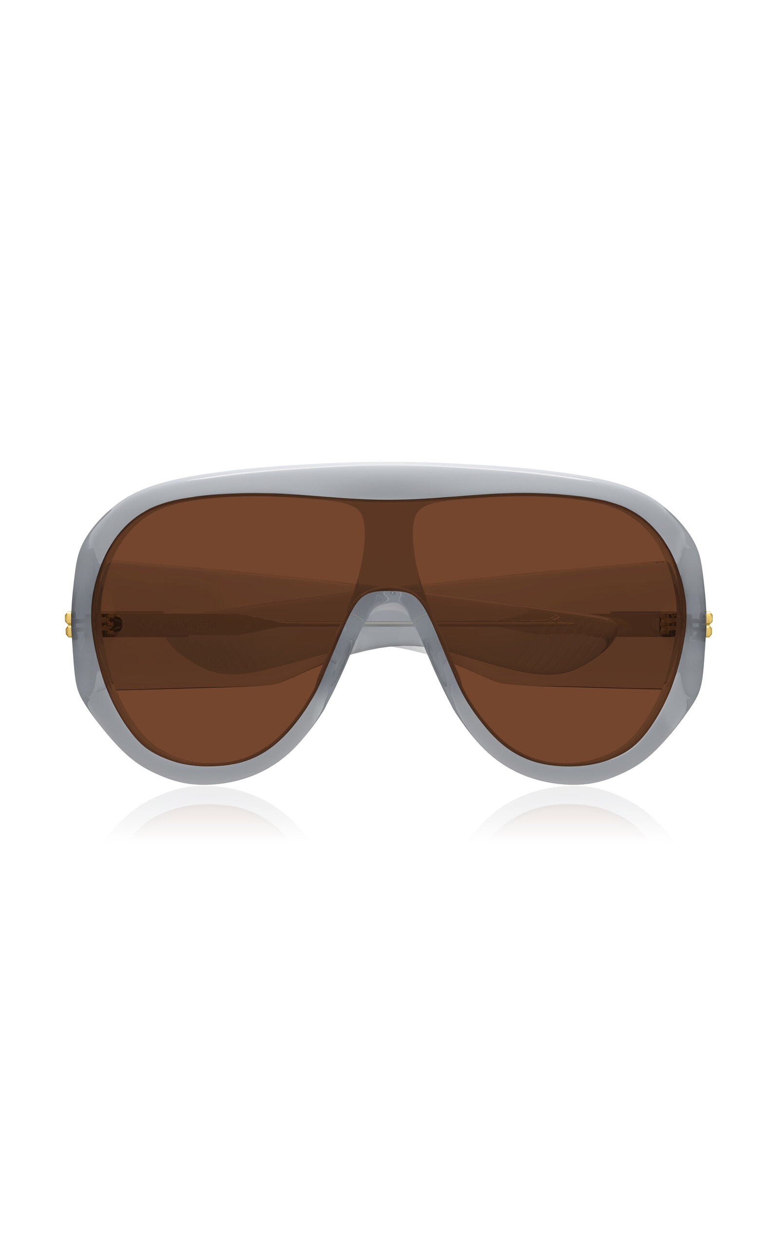Bottega Veneta Scudo Shield Acetate Sunglasses - Moda Operandi