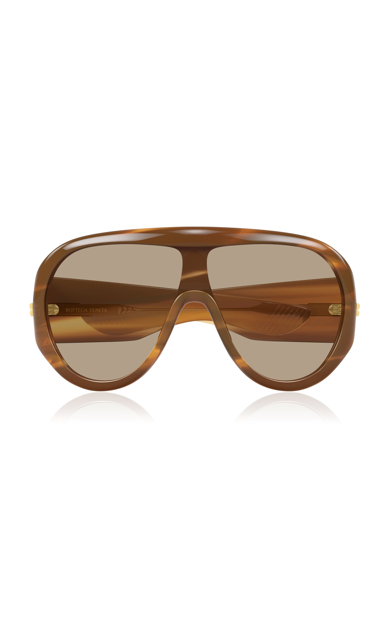 Bottega Veneta Scudo Shield Acetate Sunglasses - Moda Operandi