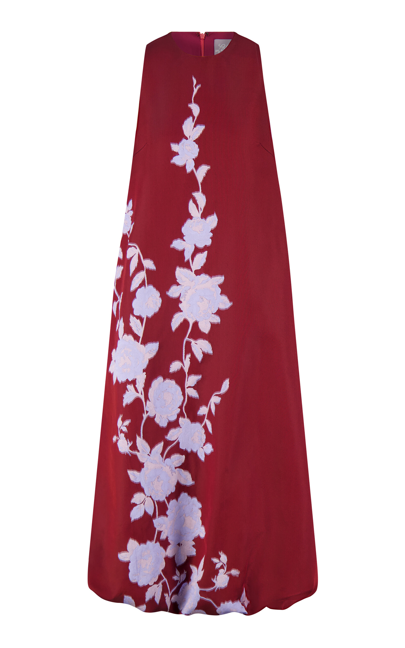 Lela Rose Rose Fil Coupé Bubble Hem Dress In Burgundy