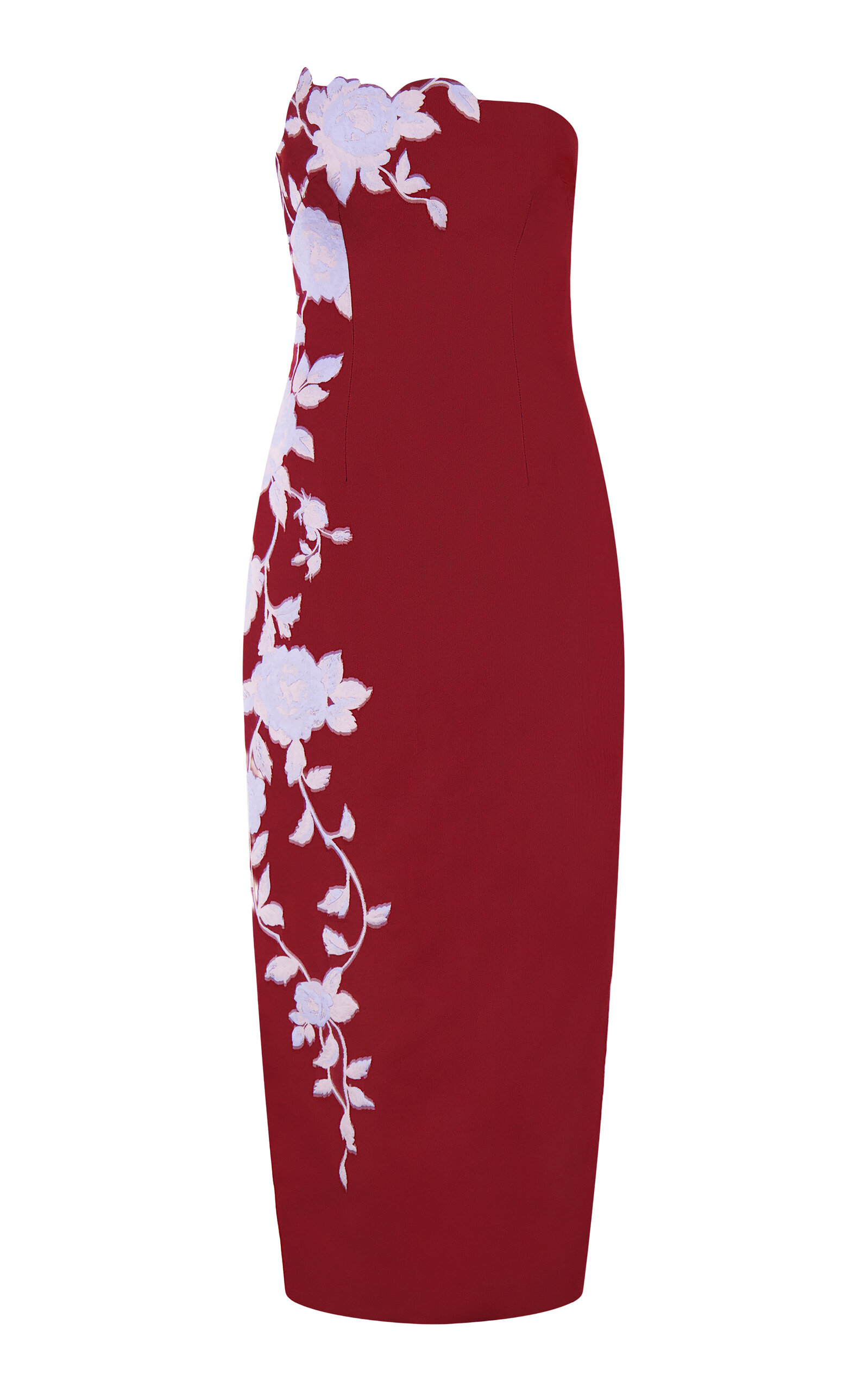 Lela Rose Rose Fil Coupé Strapless Dress In Pink