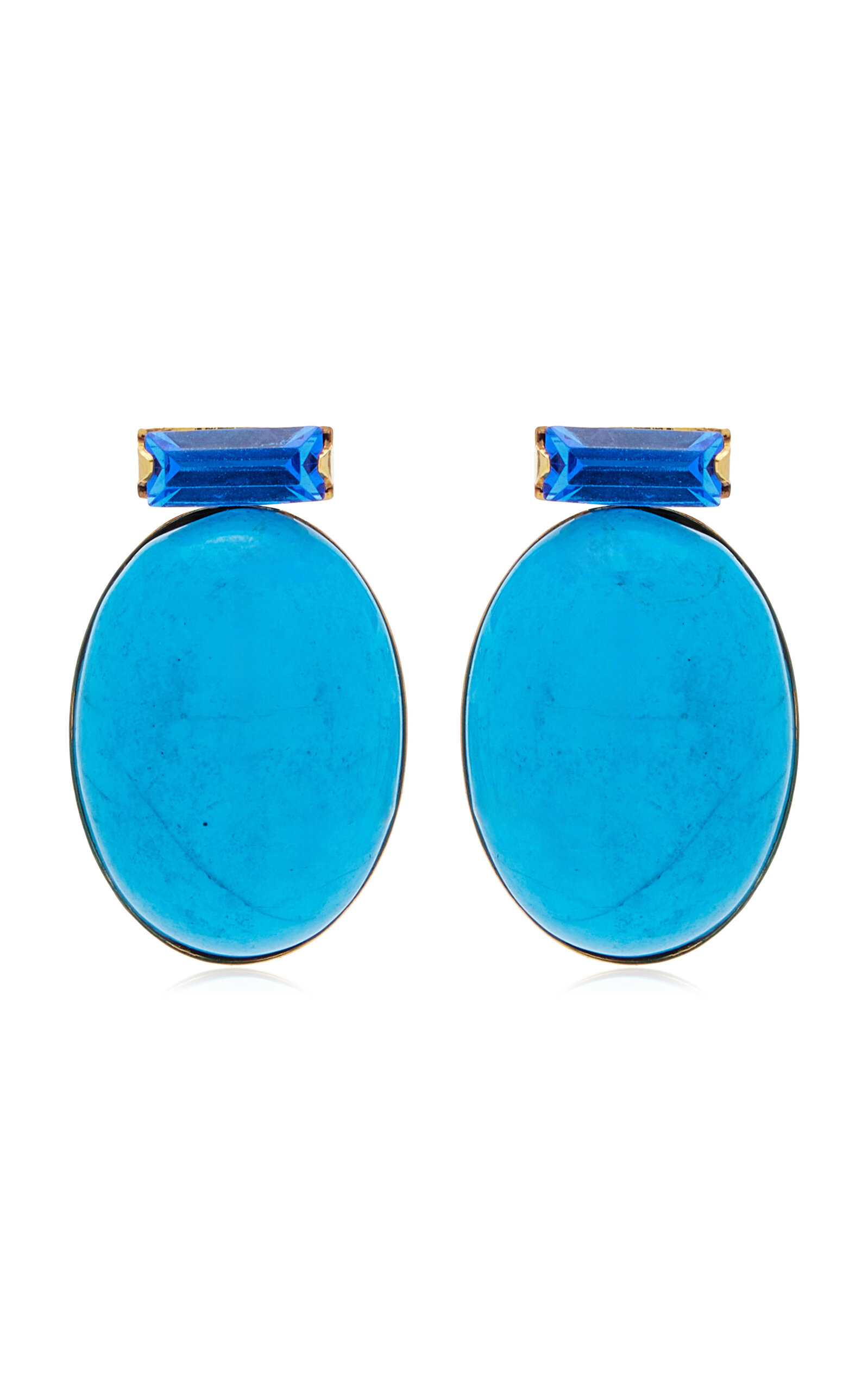 Jennifer Behr - Arden 18K Gold-Plated Turquose And Crystal Earrings - Blue - OS - Moda Operandi - Gifts For Her