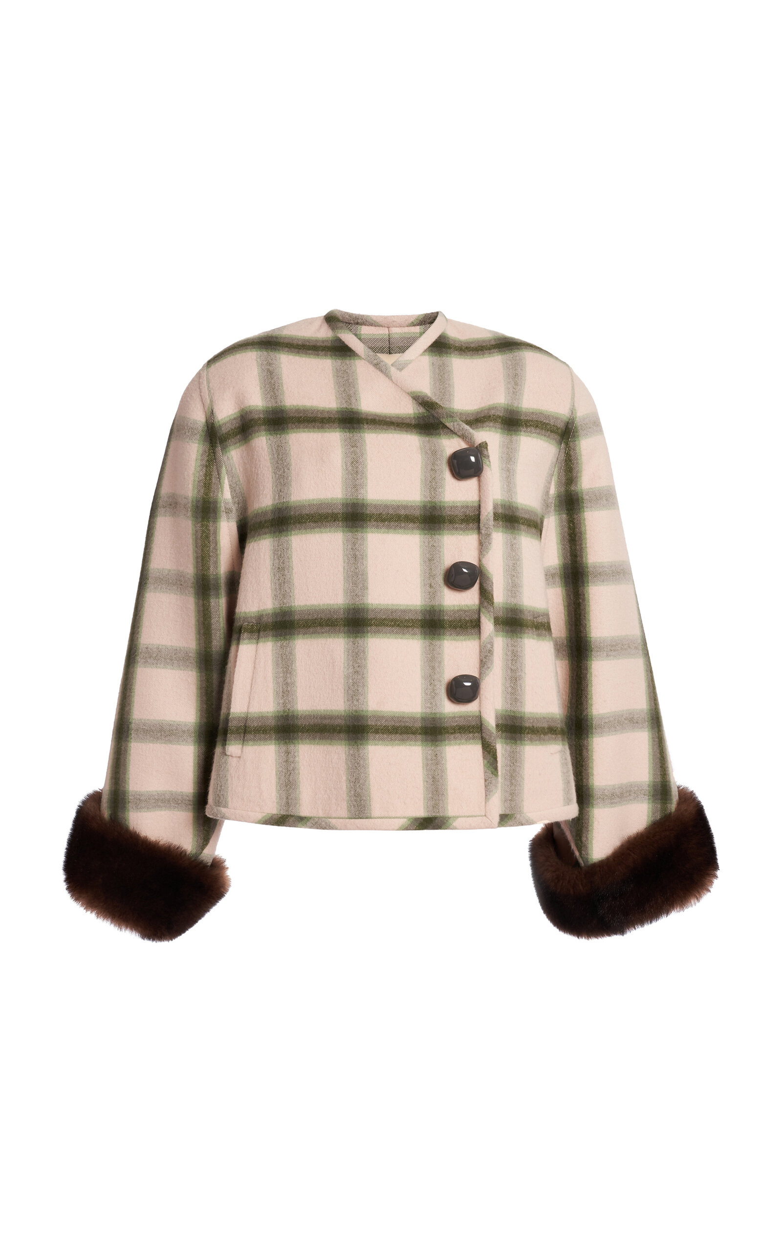Valentino Garavani Double Wool Caban Jacket In Multi